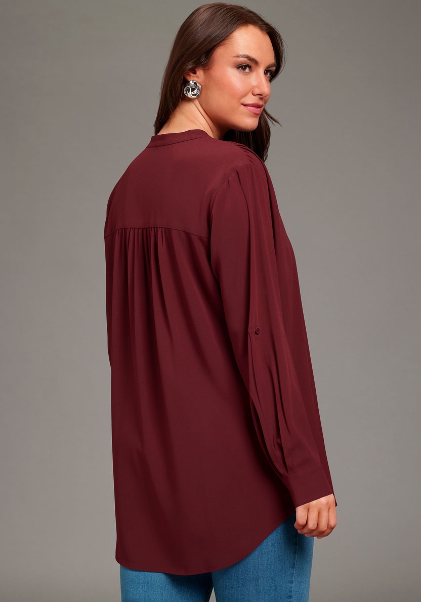 Laura Scott CURVE Chemisier long »Grosse Grössen« style tunique en viscose douce
