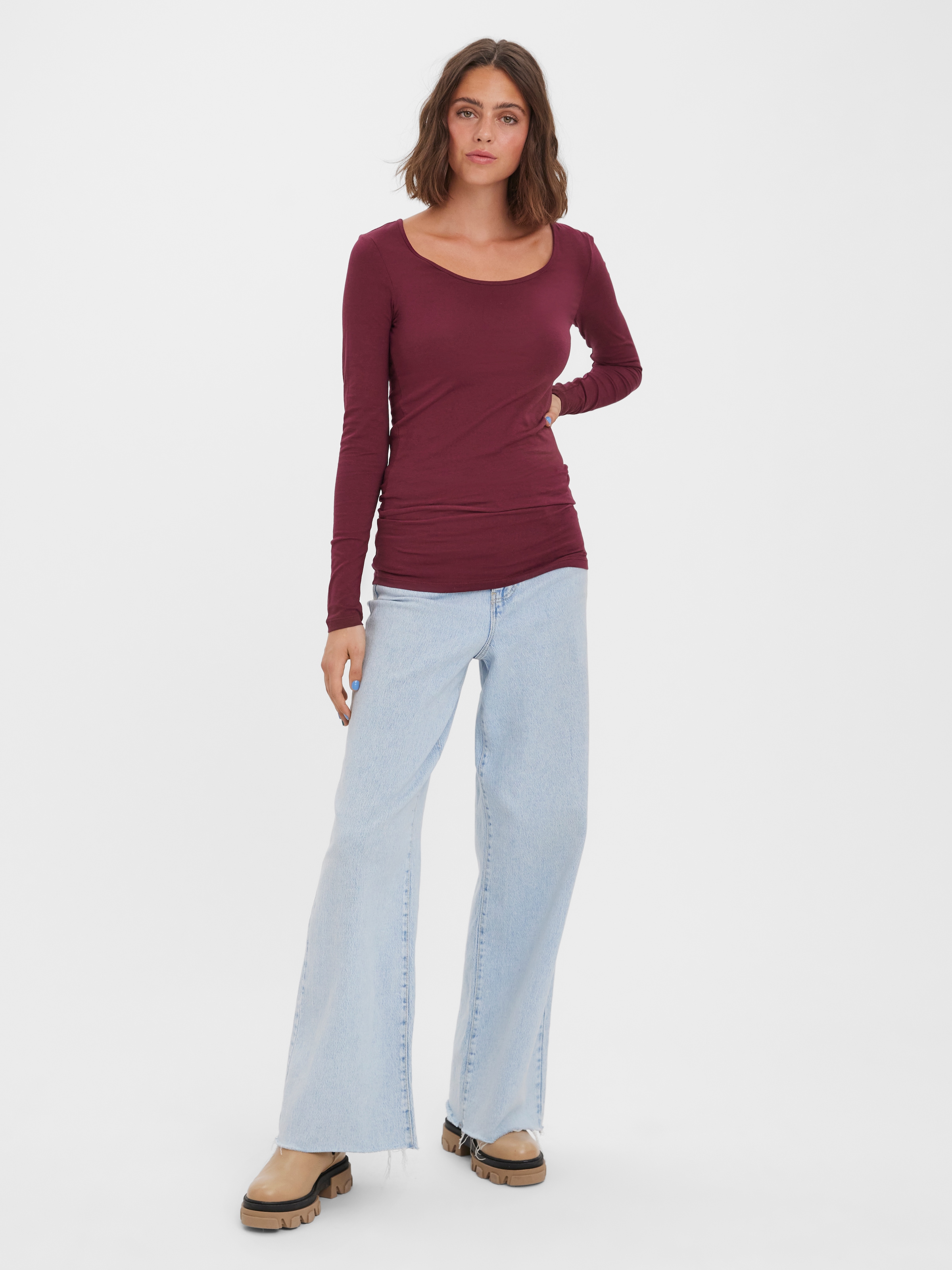 Vero Moda »VMMAXI MY LS SOFT LONG U-NECK  NOOS« Baumwollmischung, regular fit