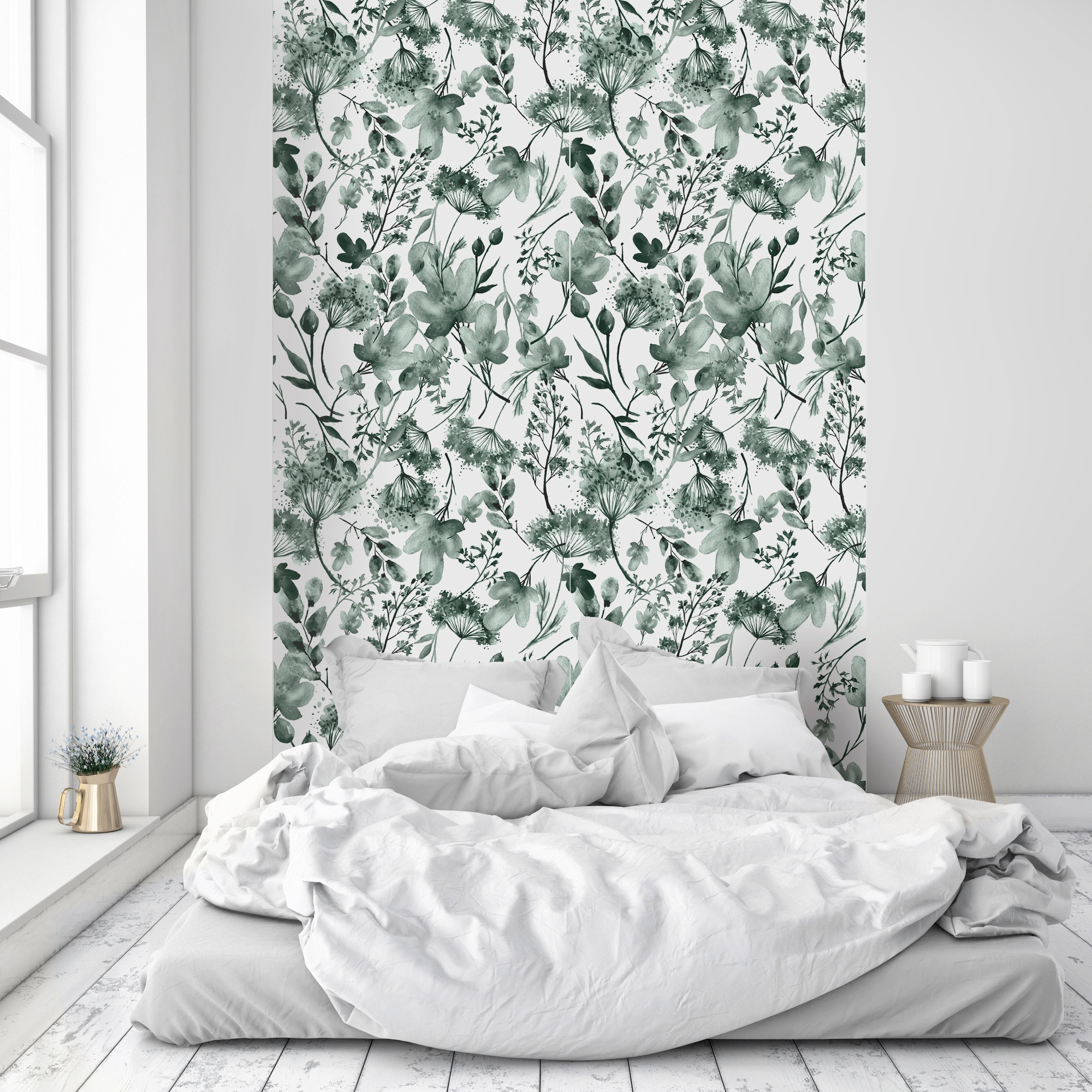 queence Papier peint vinyle »Fabienne« Motif | botanique | floral | imprimé | naturellement | à motifs 90x250cm, selbstklebend, kinderleichte Anbringung, , Sticker