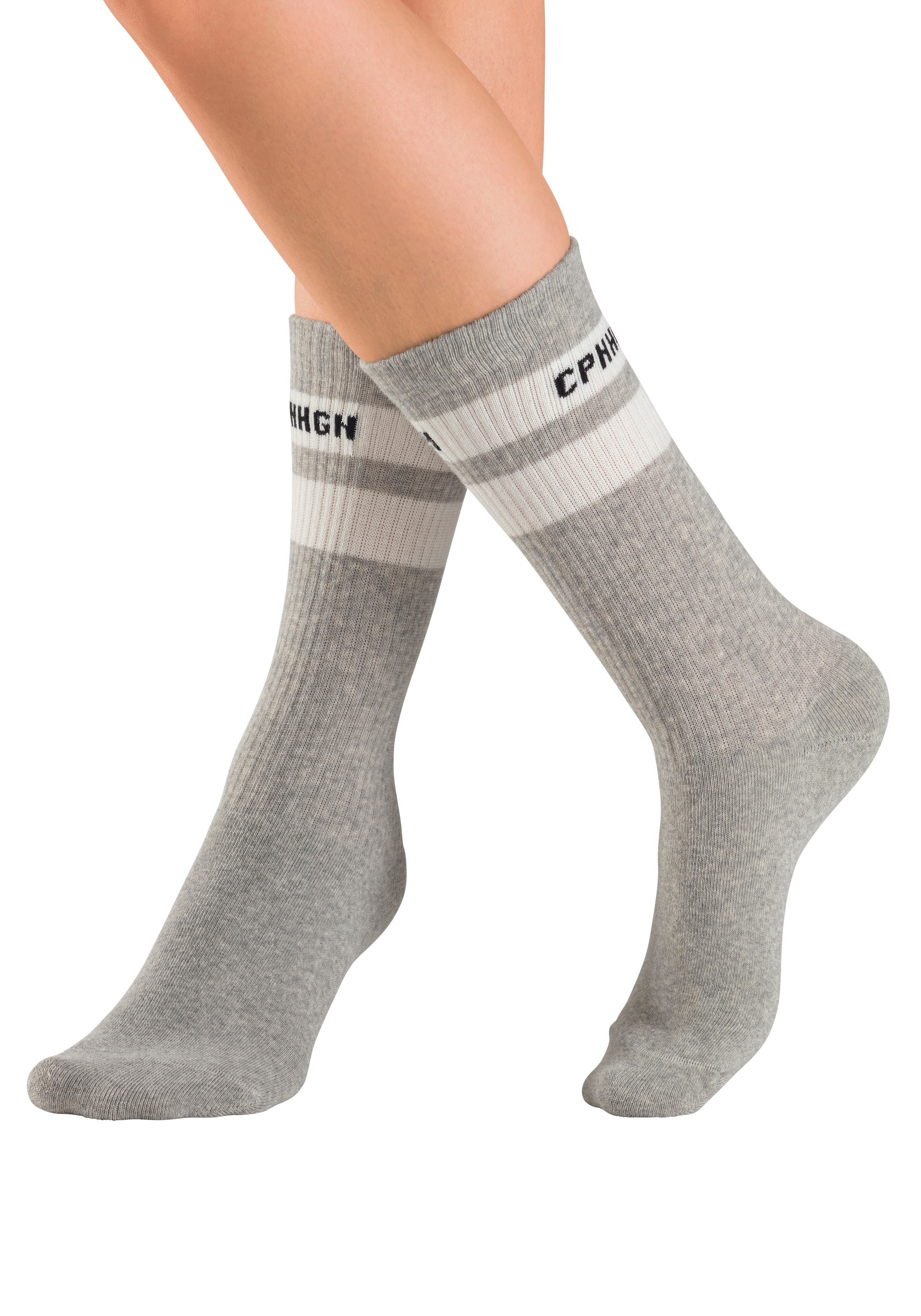 Copenhagen Studios Chaussettes de tennis Packung, 3 Couple tlg. mit Streifendesign und Vollfrottee