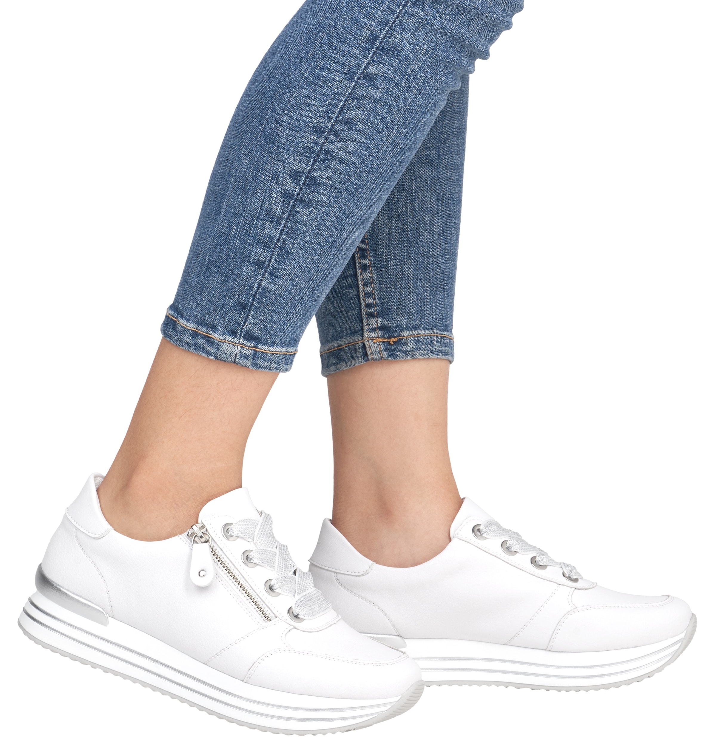 Remonte Plateausneaker  , Freizeitschuh, Halbschuh, Schnürschuh mit gepolstertem Schaftrand