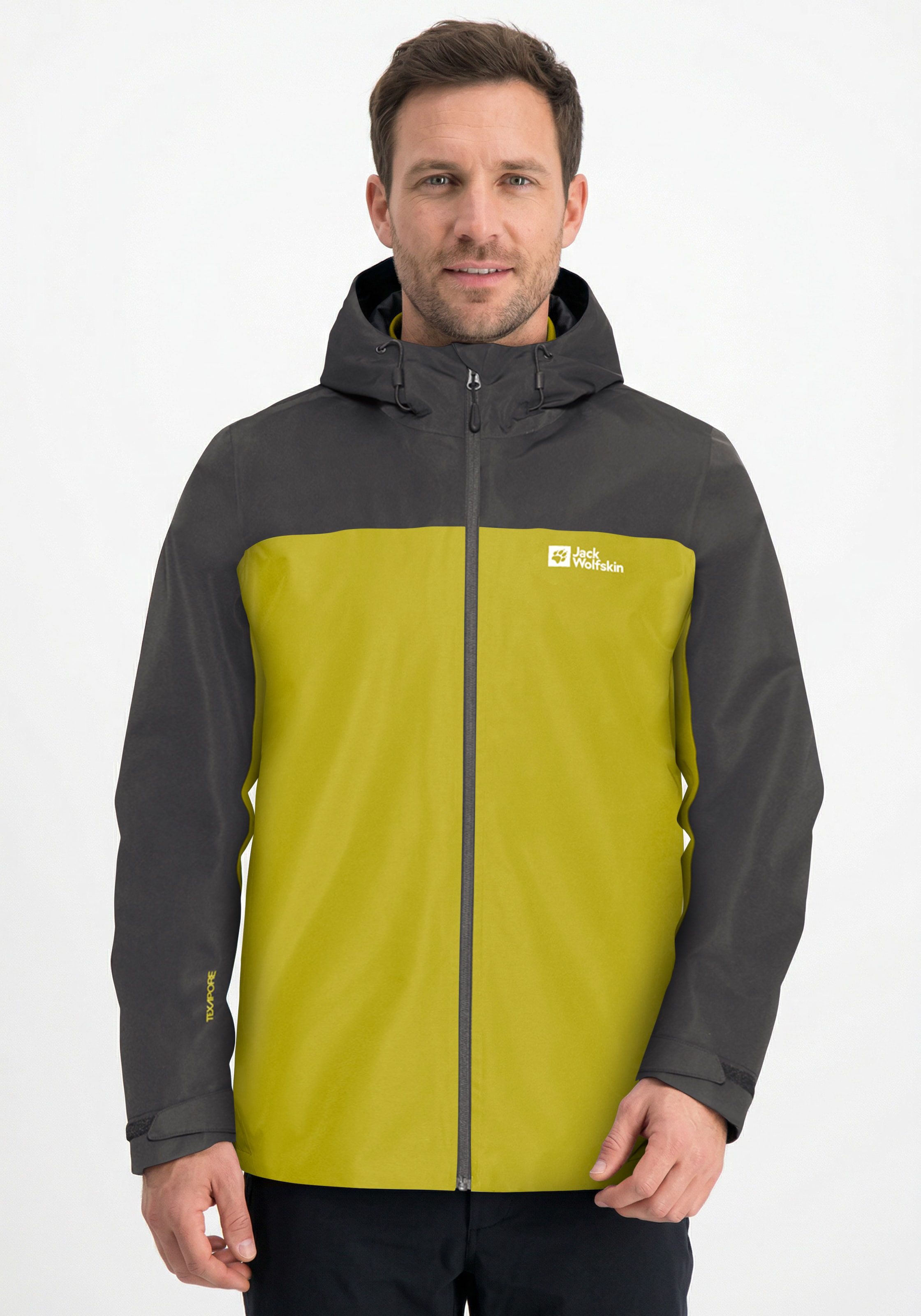 Jack Wolfskin Veste fonctionnelle 3 en 1 »TAUBENBERG 3IN1 JKT M« avec capuche avec veste extérieure et veste intérieure, imperméable, coupe-vent