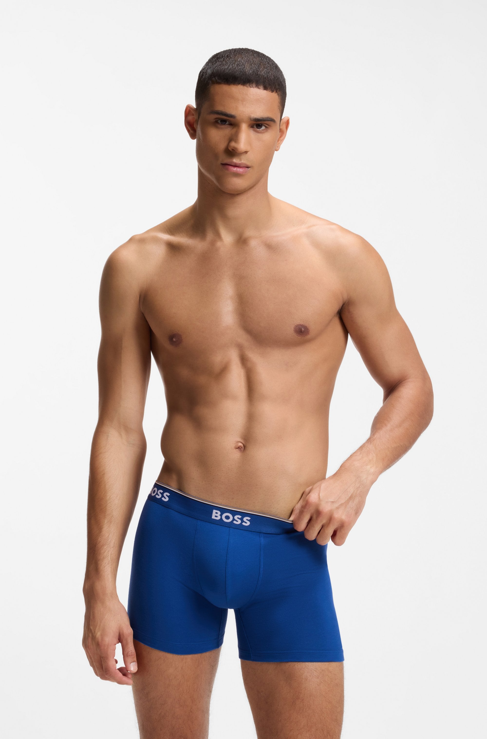 BOSS Langer Boxer »Brief 3 PACK« mit farblich passendem Webbund