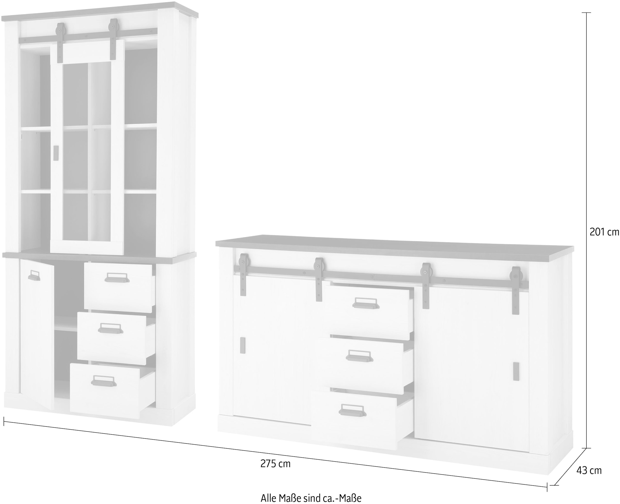 Home affaire Meuble mural »SHERWOOD« 2 cuis tlg.