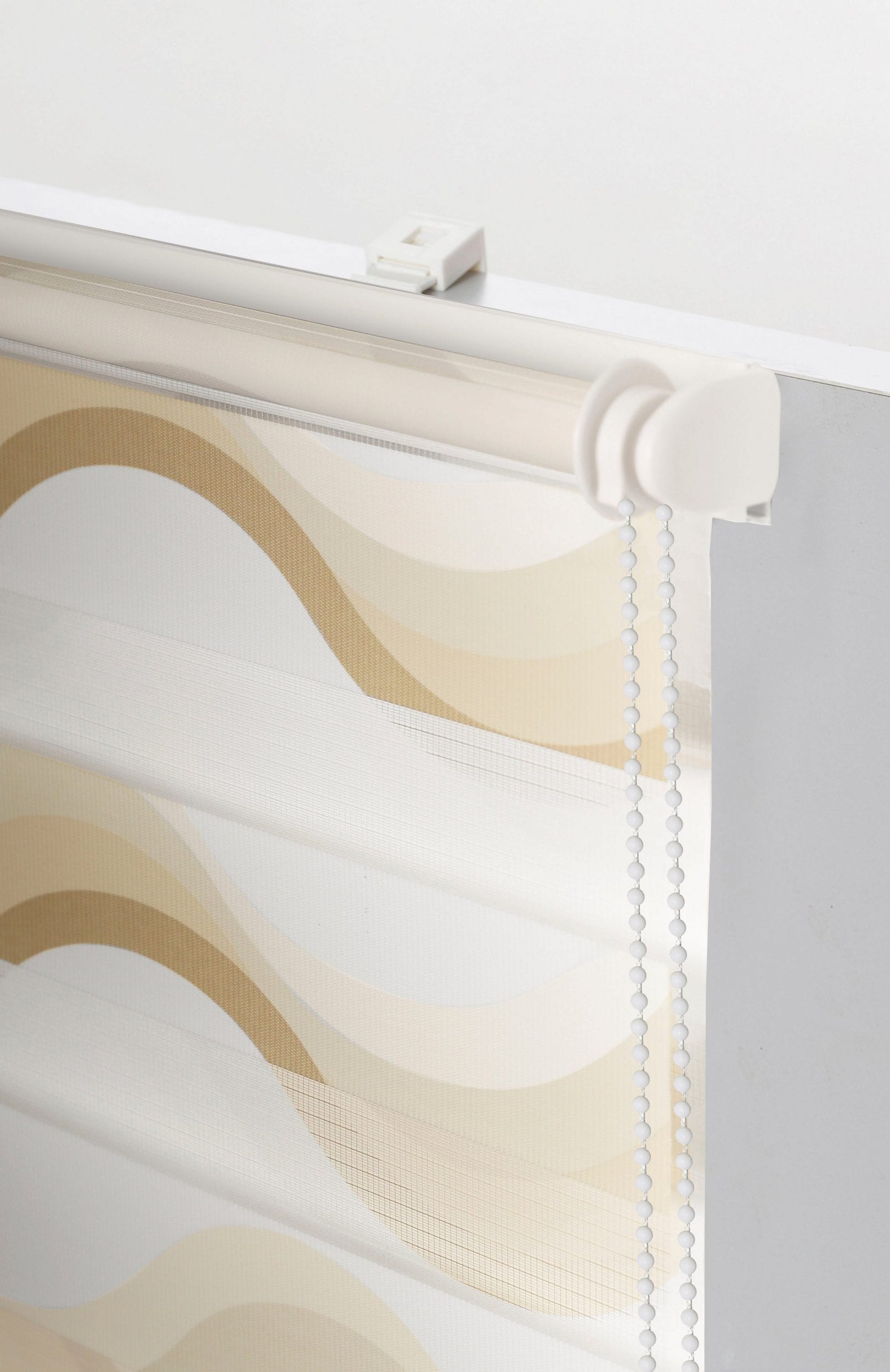 K-HOME Store double »Wellen Design« protection contre la lumière protection visuelle Aucun perçage requis suspendu librement imprimé avec motif