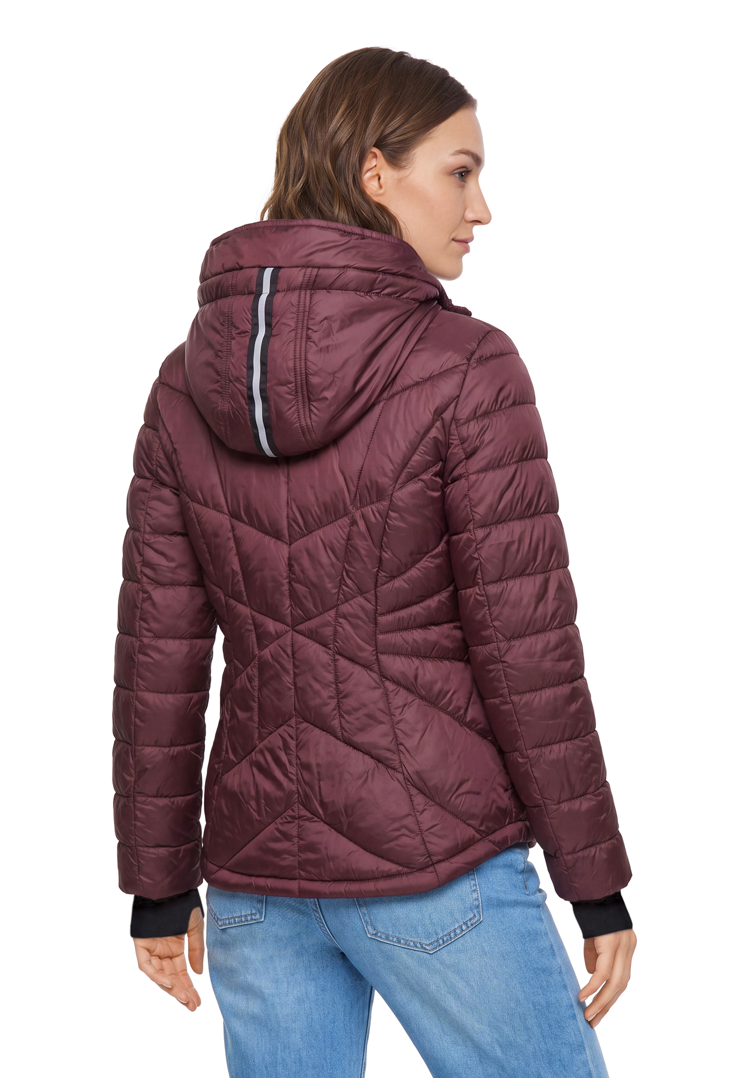 Gil Bret Steppjacke mit Kapuze mit abnehmbarer Kapuze und verdecktem Reissverschluss