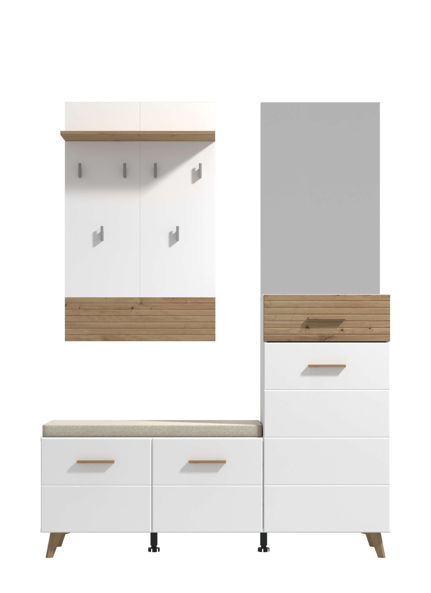 Home affaire Garderoben-Set »Sein Kompaktgarderobe, Flurgarderobe, Dielenschrank, Hochglanzfronten« Komplett-Set, 5 Stk. tlg.