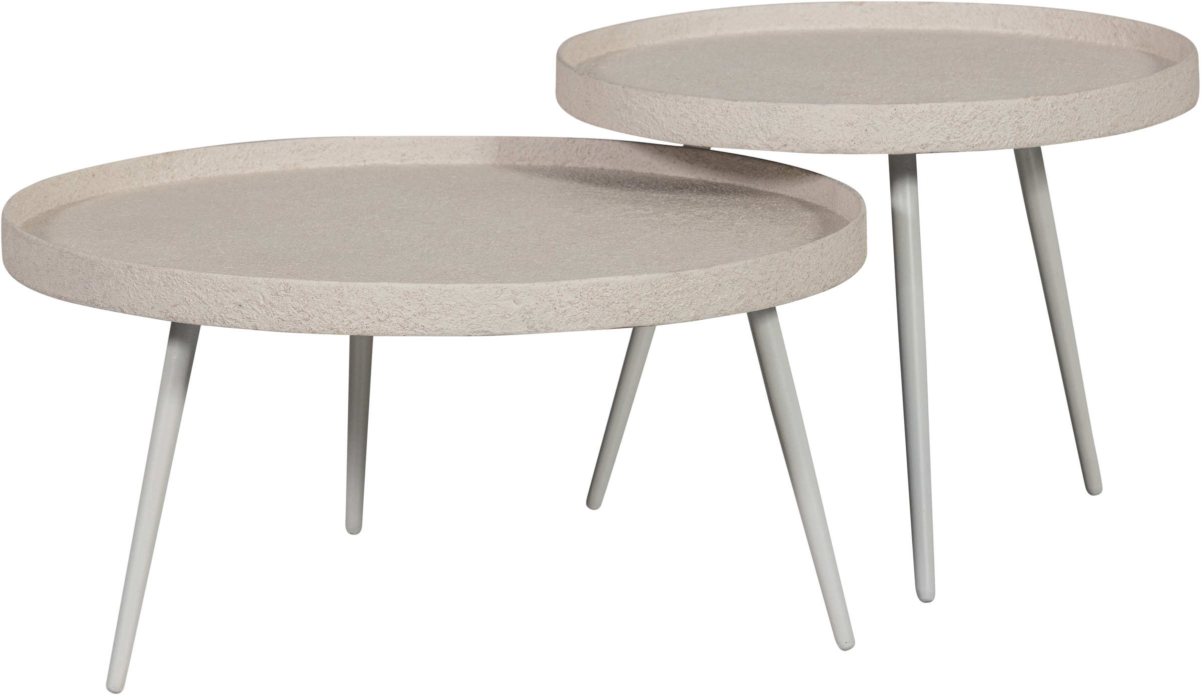 WOOOD Beistelltisch »Bounds mit Metallbeinen und Multiplex-Zinkbeschichtung Ø 74 x H 40 cm« 4 cm Randerhöhung, Tragkraft 20 kg, Metallbeine Höhe 36 cm