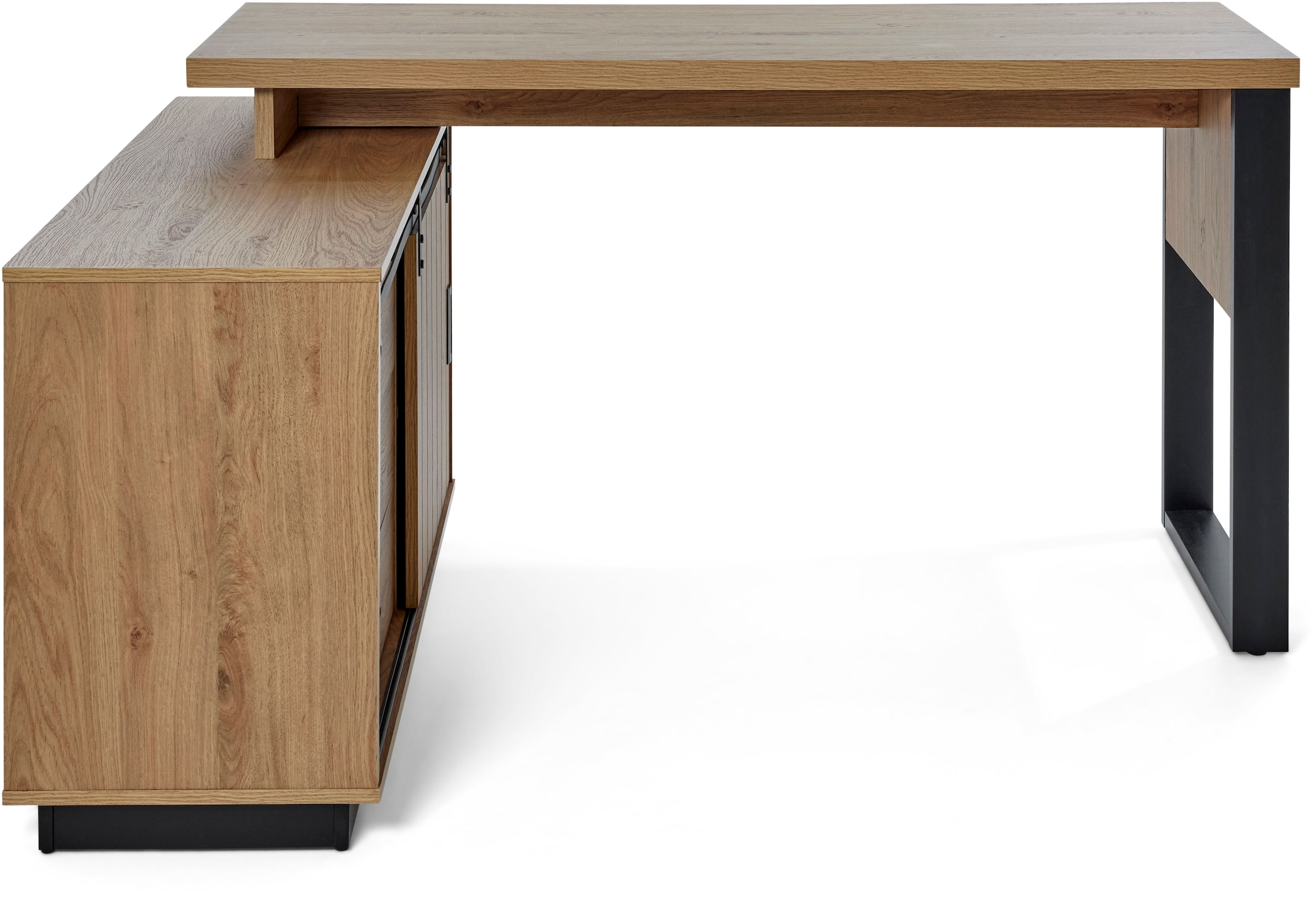 Jahnke Bureau d'angle »SLIDE C 150 E« 1 cuis tlg. montage réversible, avec porte coulissante, dimensions 150 x 116 cm
