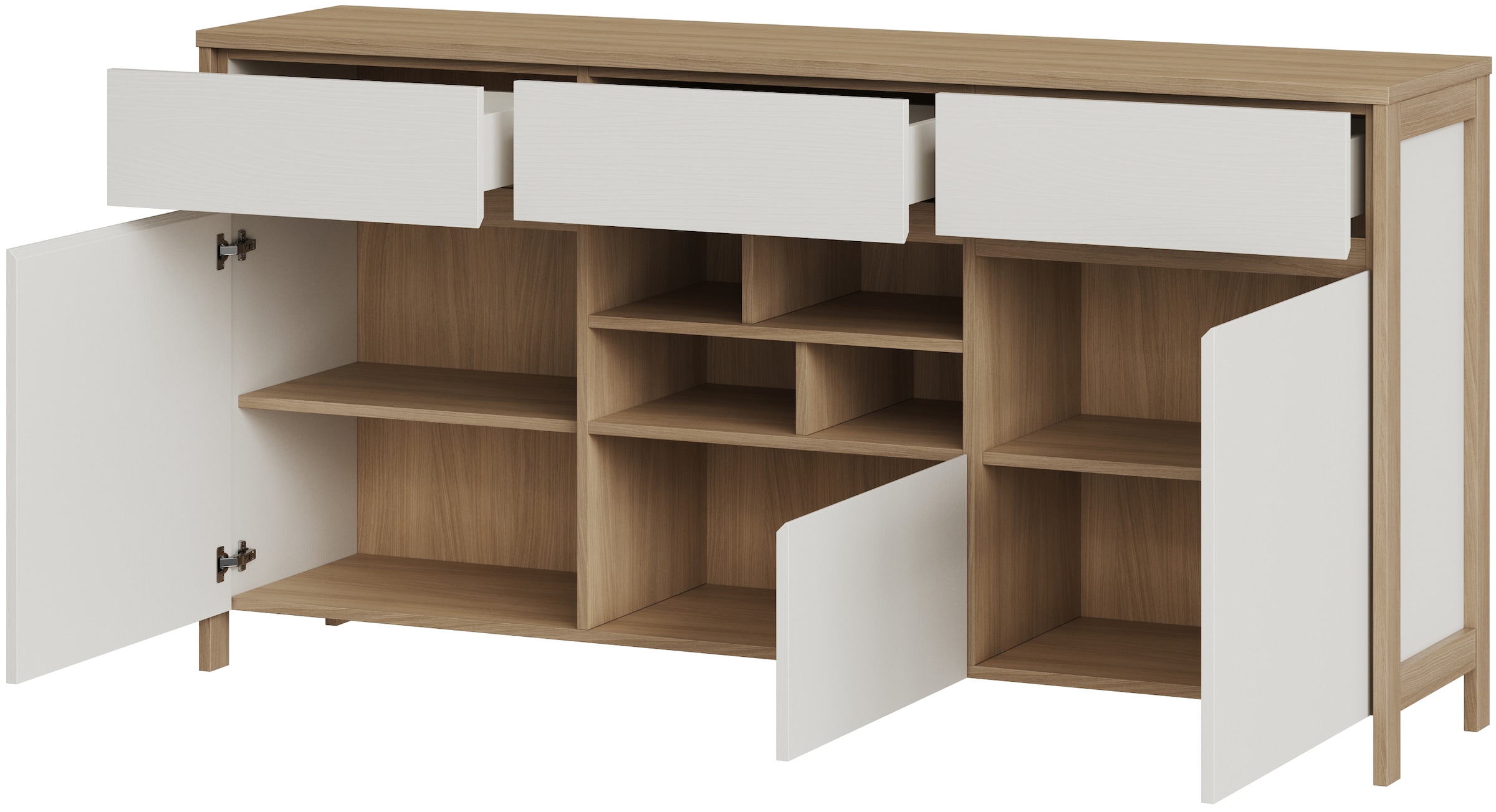 Home affaire Sideboard »Stranda, moderner Schrank, Kommode im Scandi-Style, 165 cm breit« elegante Rahmenoptik, ausreichend Stauraum, vielseitig einsetzbar