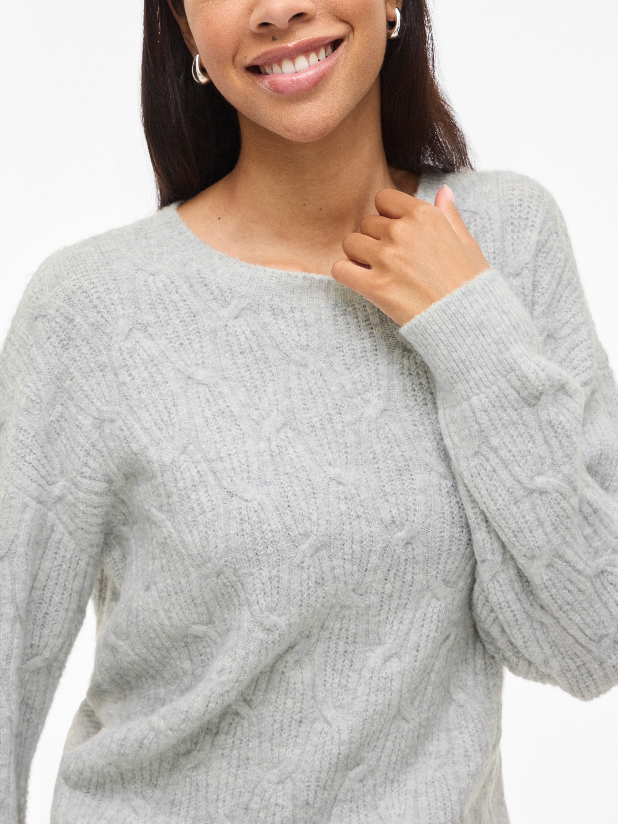 Vila Pull en tricot »VILASSIA O-NECK L/S CABEL KNIT TOP -NOOS«