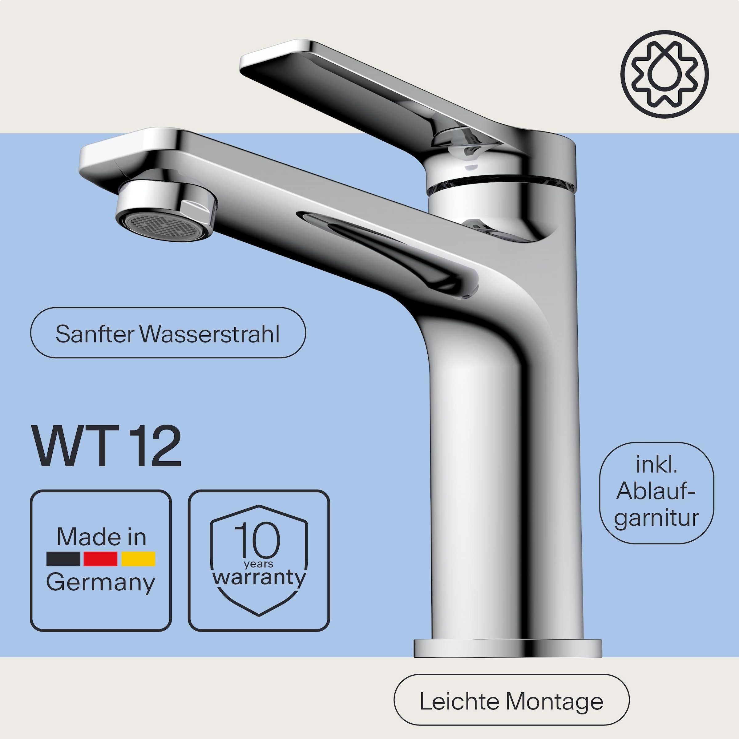 WASSERWERK Robinet de lavabo »WT 12« incl. popup, économiseur d’eau