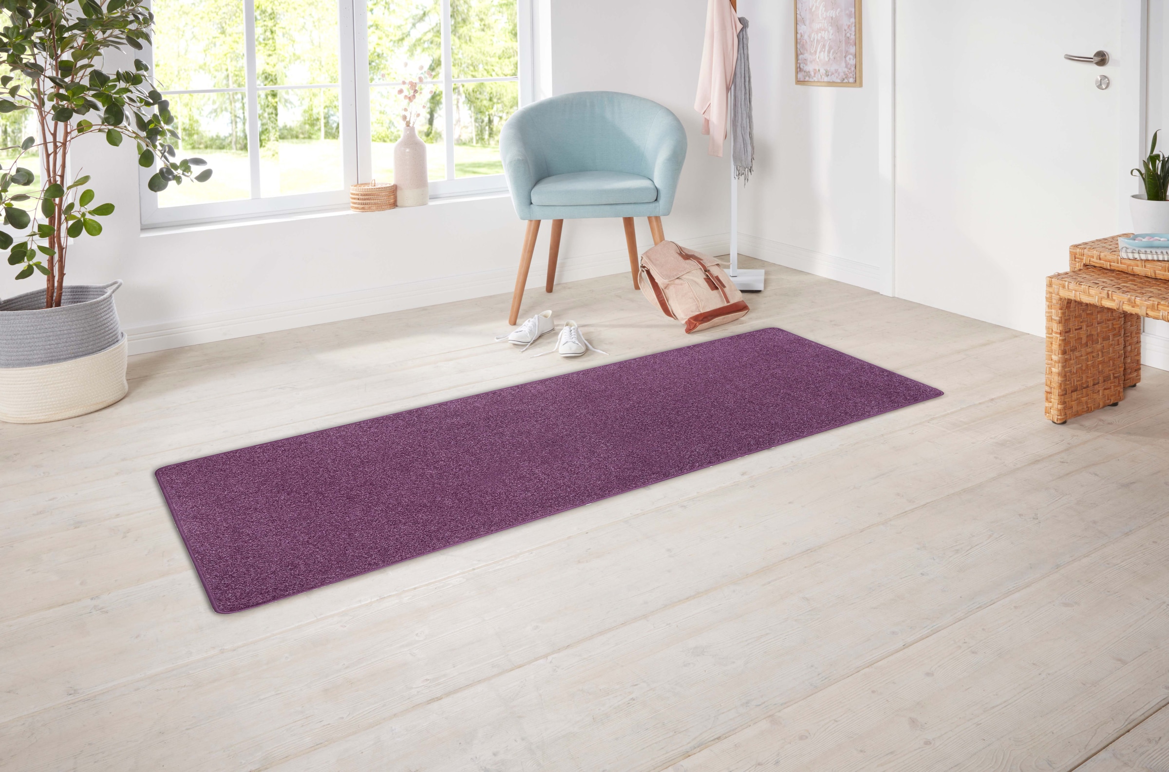 Hanse Home Exclusiv Läufer »Liberty« rechteckig 7 mm Höhe Uni-Meliert, robust, kräftige Farben, rundherum farbige Kettelung