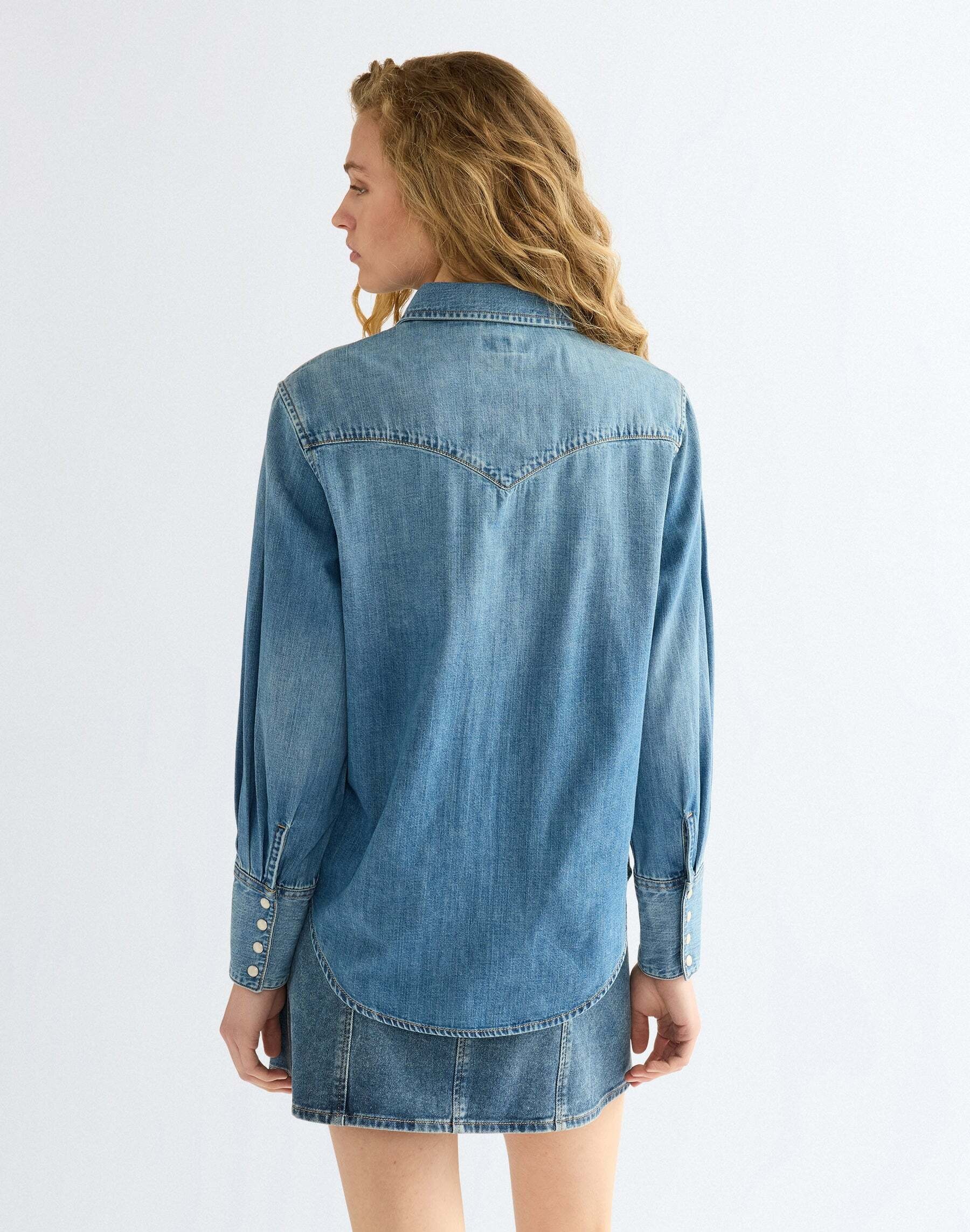 Wrangler Blouse en jean »WRANGLER Jeanshemd Drama Collar«