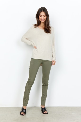 soyaconcept Shirt à col rond »SC-BIARA 1« bequemer Pullover, elastische Viskose-Qualität in melierter Optik