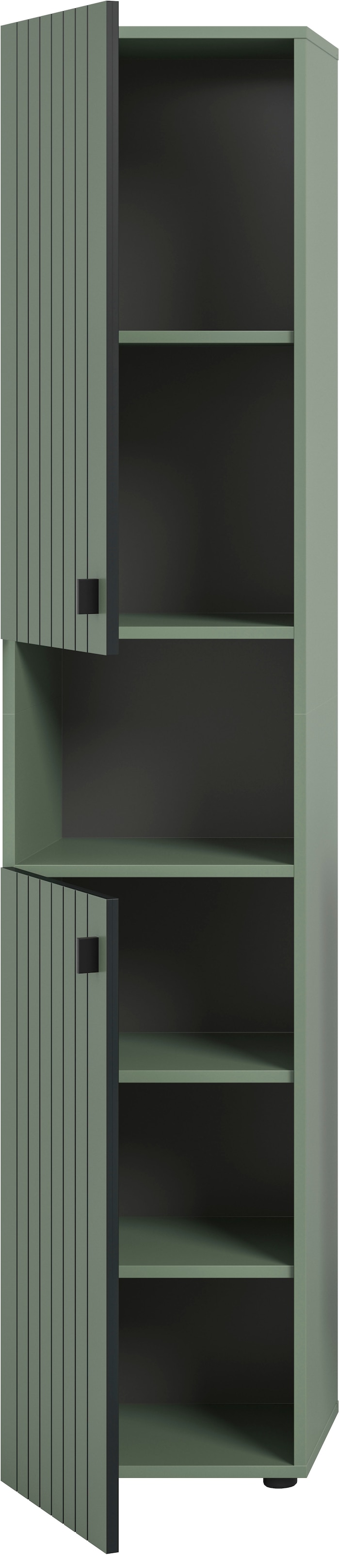 Home affaire Armoire vestiaire »TATIO, Höhe 192 cm, Rillenoptik, 2 Türen, offenes Fach« 1 cuis tlg. Garderobenschrank, Flurschrank, Dielenschrank, Hochschrank