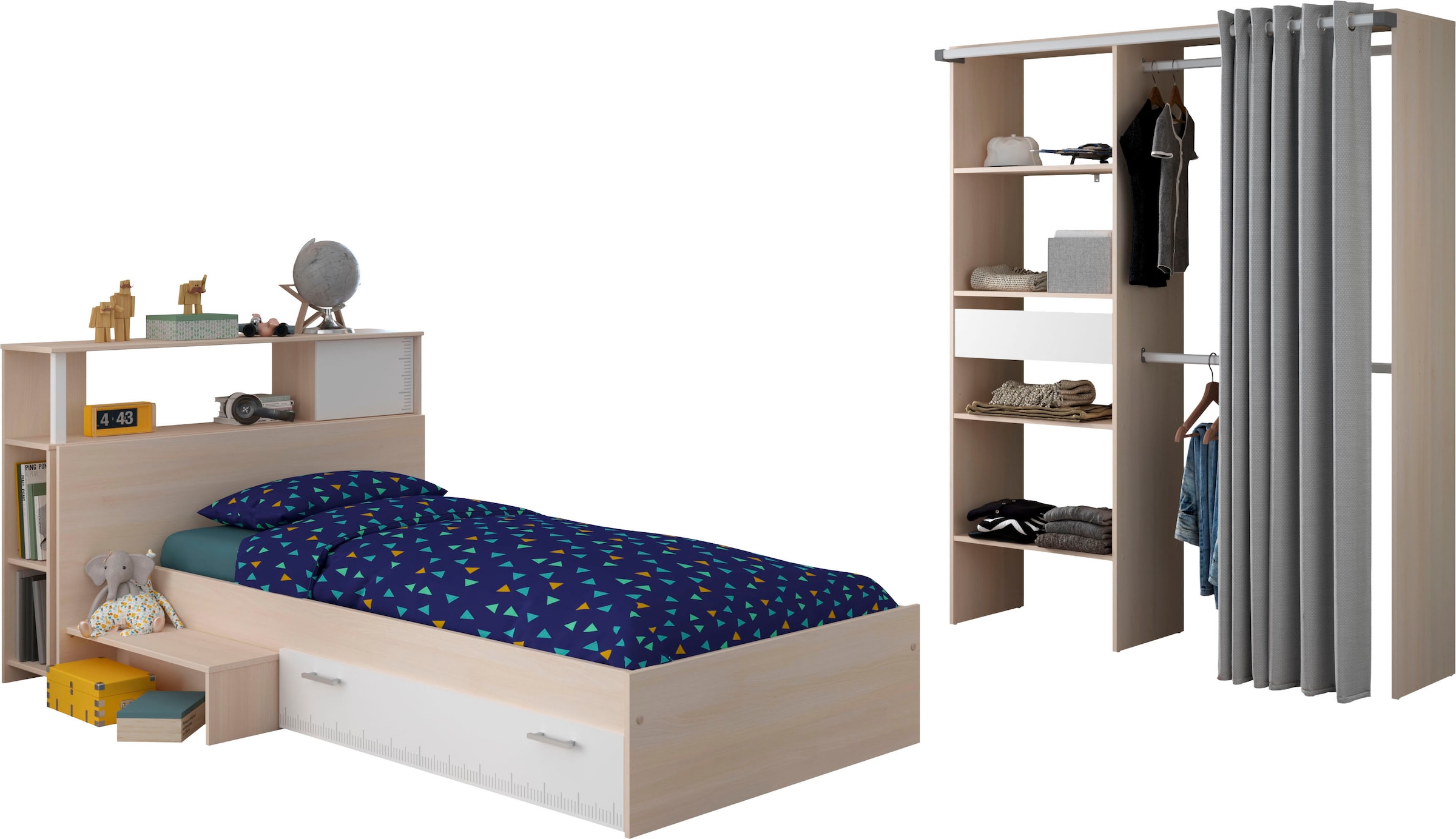 Parisot Jugendzimmer-Set »Charly 23« Set, 3 tlg. Seitliches Podest am Bett links oder rechts montierbar