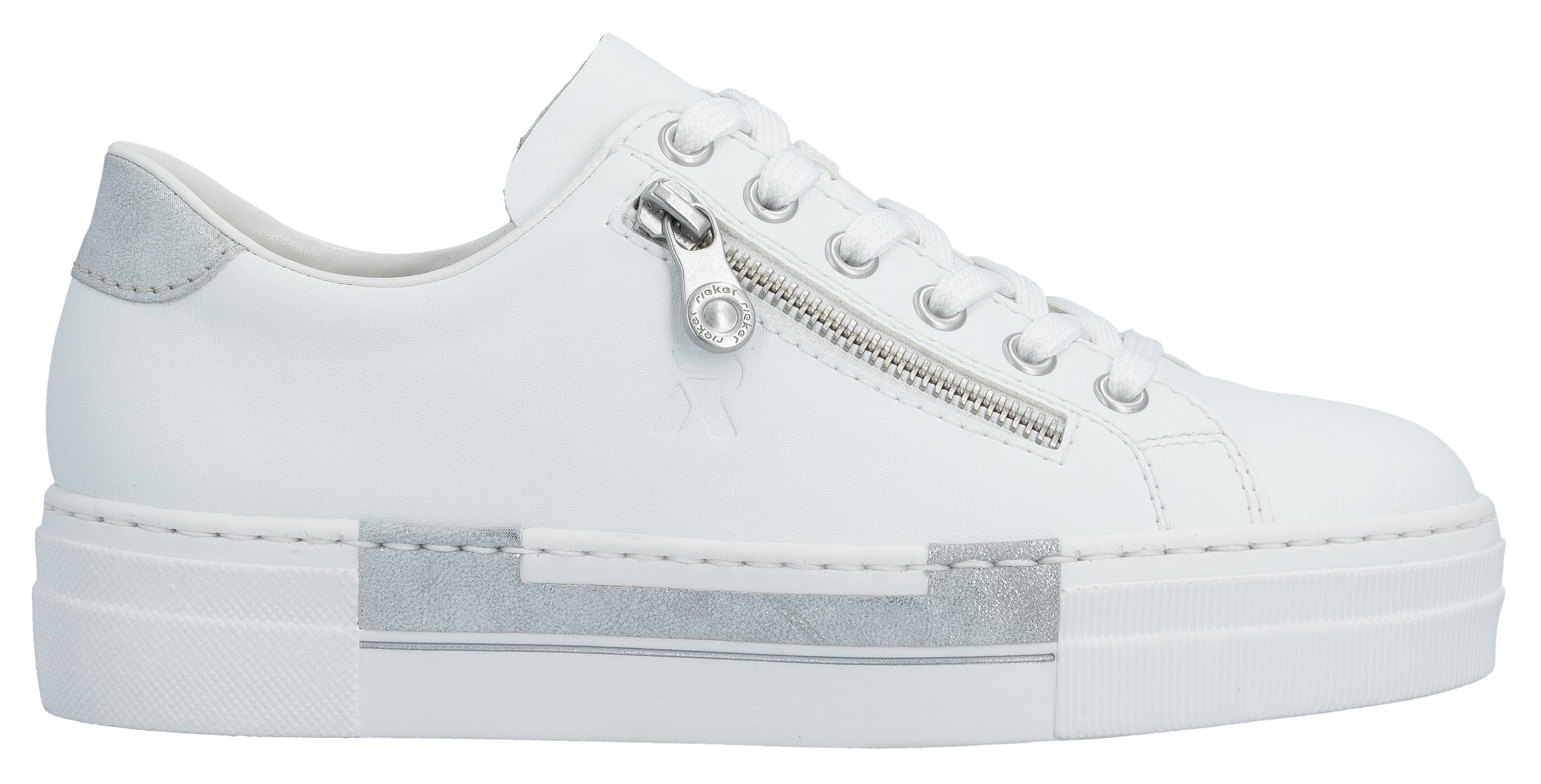 Rieker Baskets à plateforme  mit Zierreissverschluss seitlich, Freizeitschuh, Halbschuh, Schnürschuh