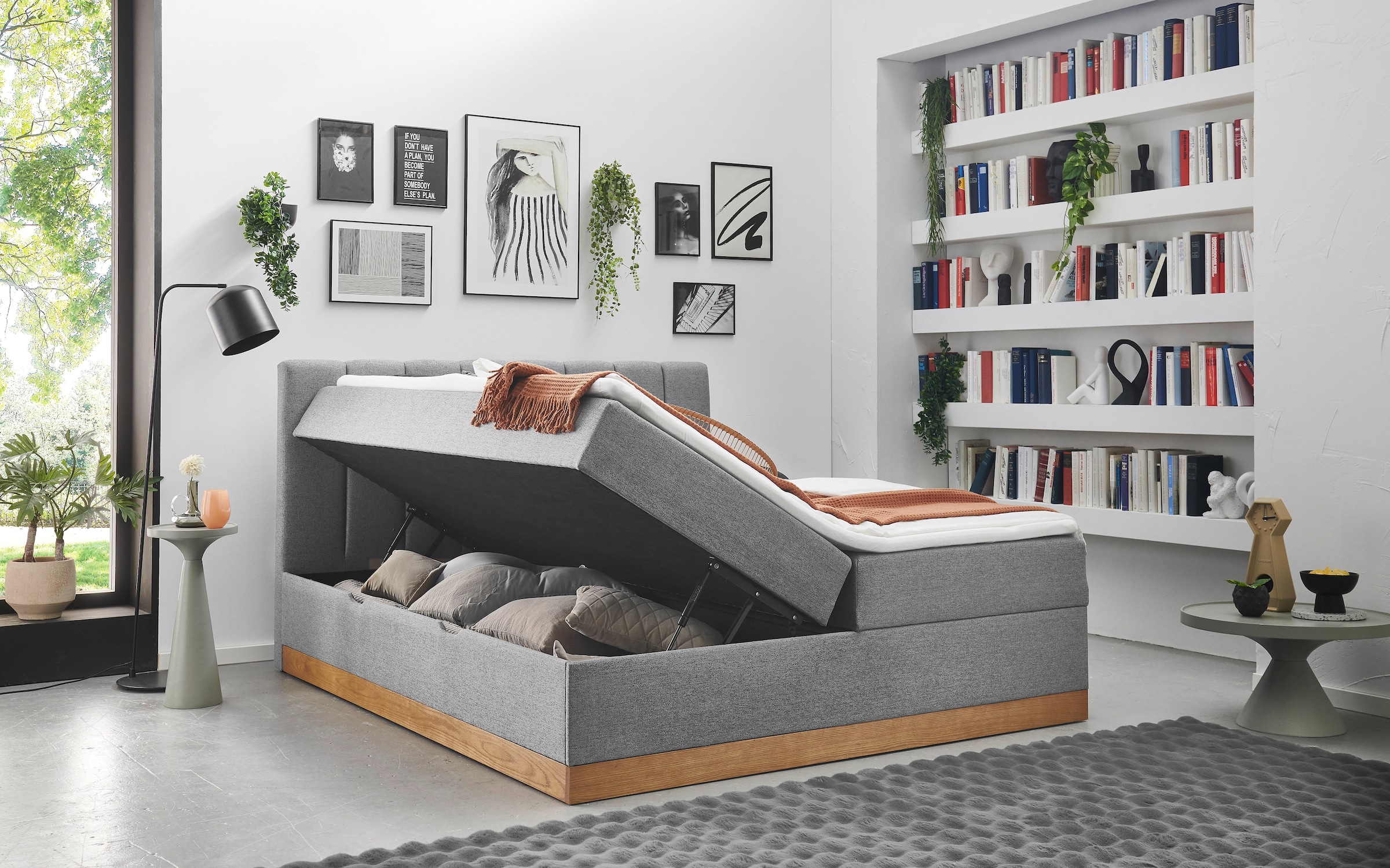 Home affaire Lit de boxe »Frappelle inkl. Bettkasten, erhältlich in der Grösse 180x200cm, H3« inkl. PUR-Schaum-Topper