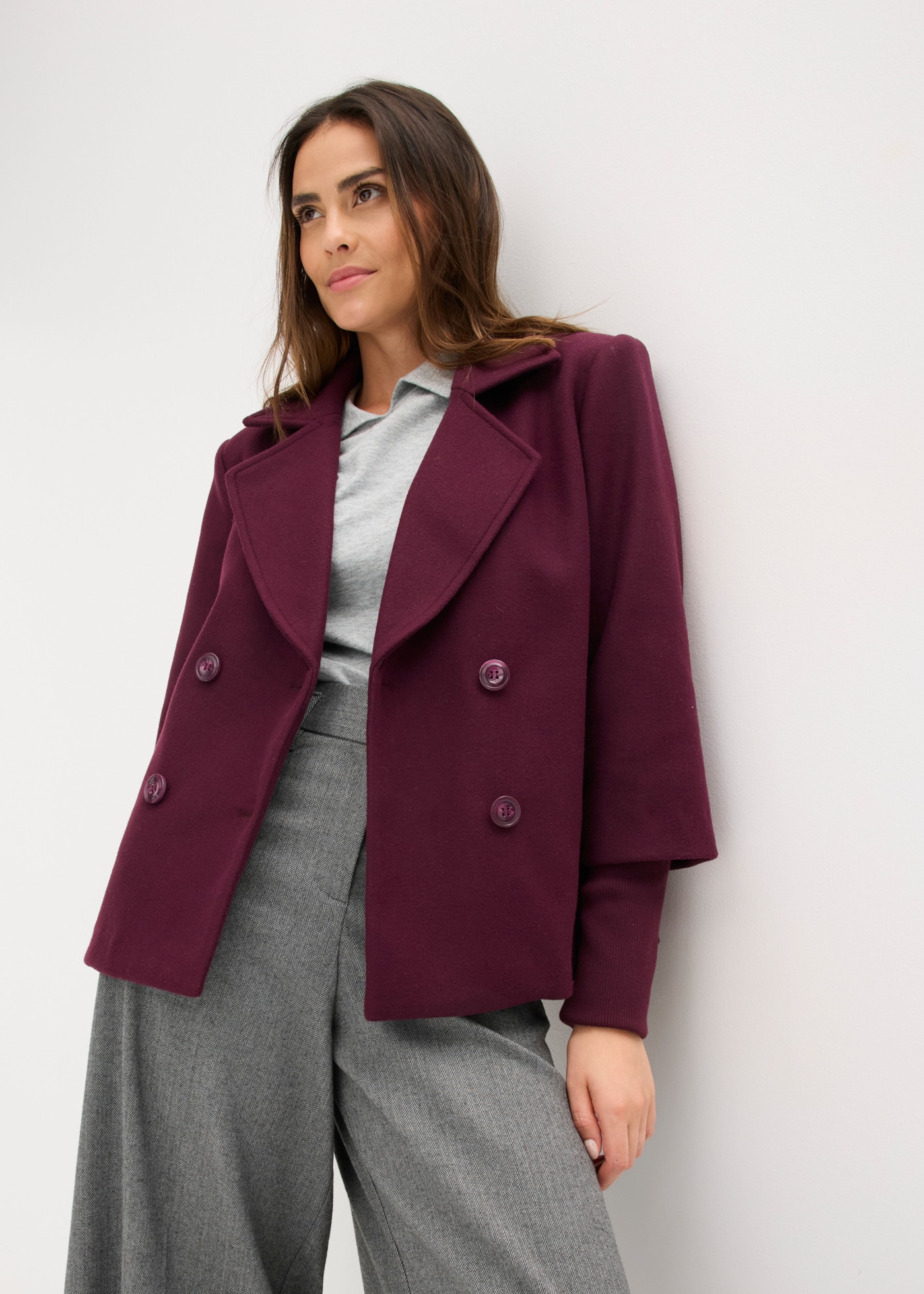 bonprix Caban avec col à revers, coupe régulière, en polyester