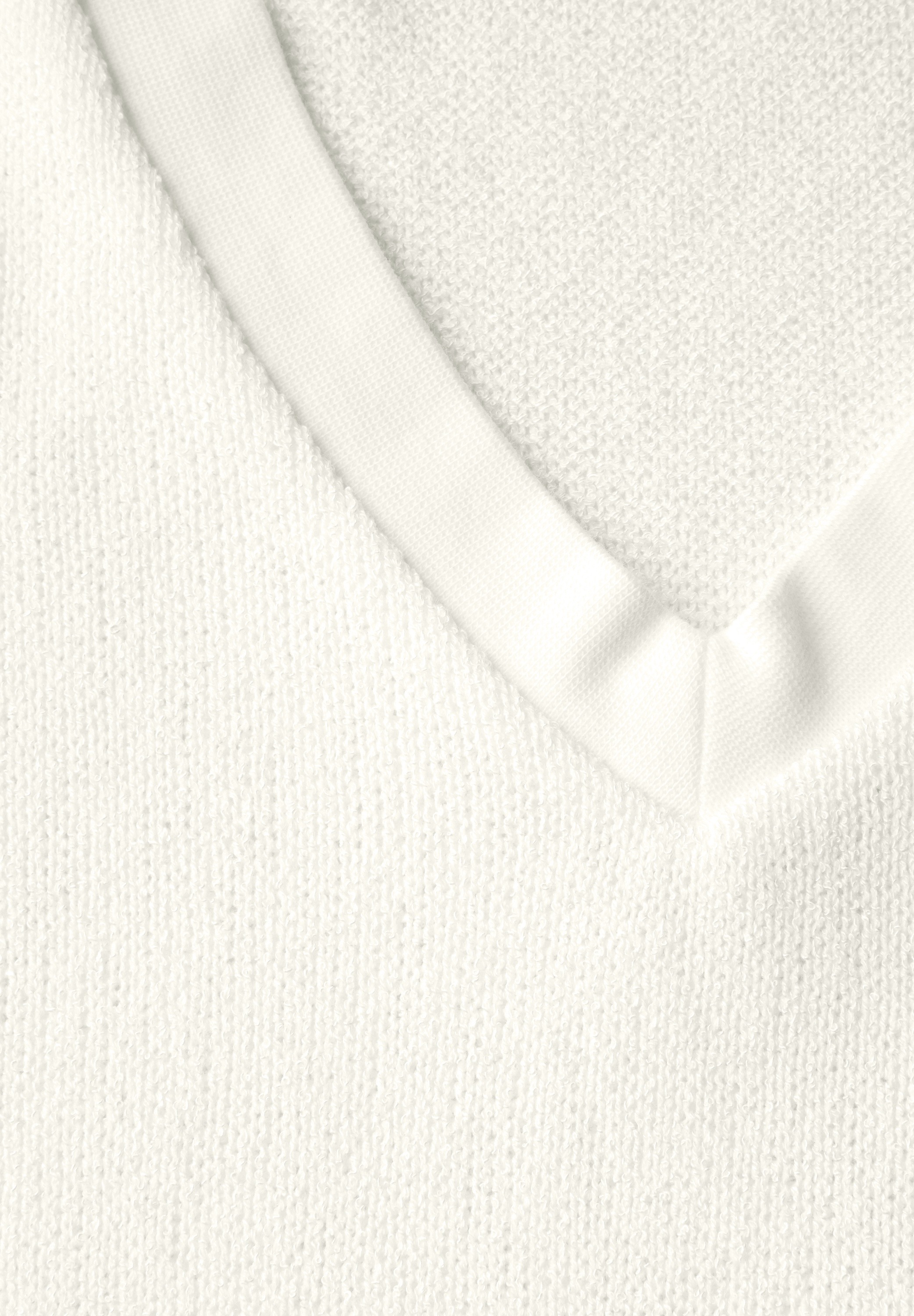 STREET ONE T-Shirt im Strick-Look mit V-Ausschnitt