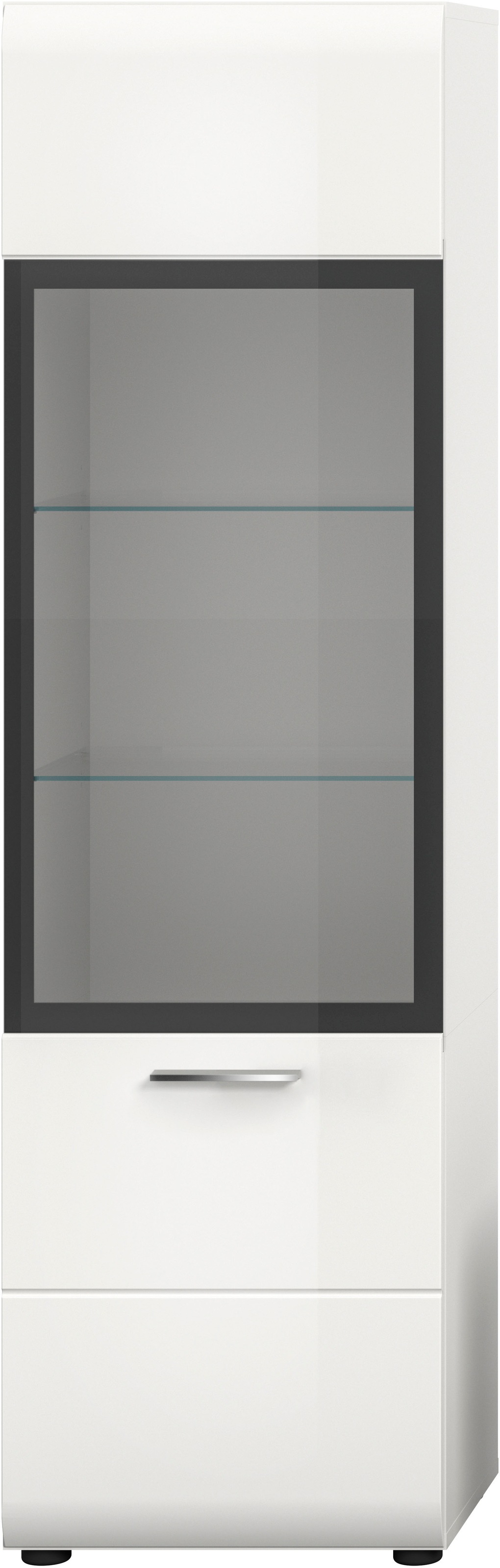 Home affaire Vitrine »FLORENZ, Höhe: 160 cm, hochwertige MDF-Front, Glastür, Glasböden« 1 Stk. tlg. Vitrine, Vitrine weiss, Vitrinenschrank, Wohnzimmervitrine, Wohnzimmer