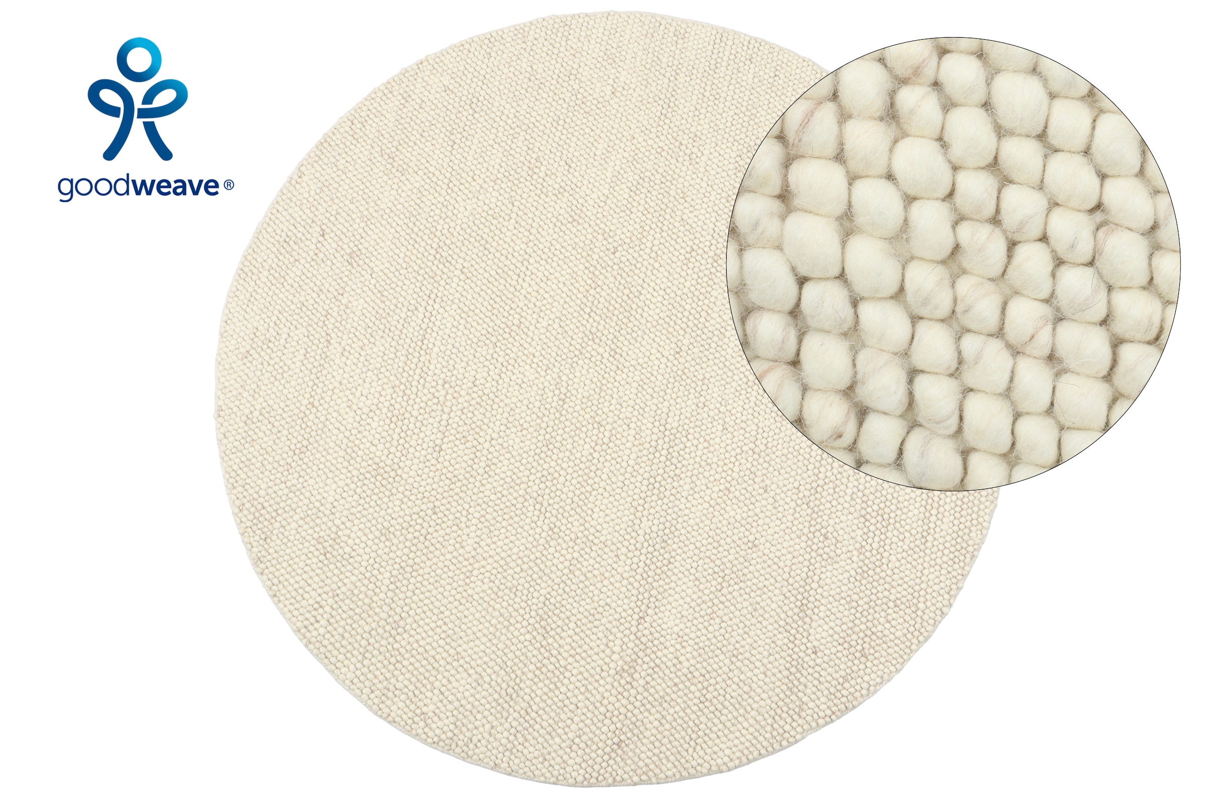 LeGer Home by Lena Gercke Teppich »Ainhoa, handgewebt, Wolle« rund 12 mm Höhe Teppich, Wohnzimmer, Schlafzimmer, Esszimmer