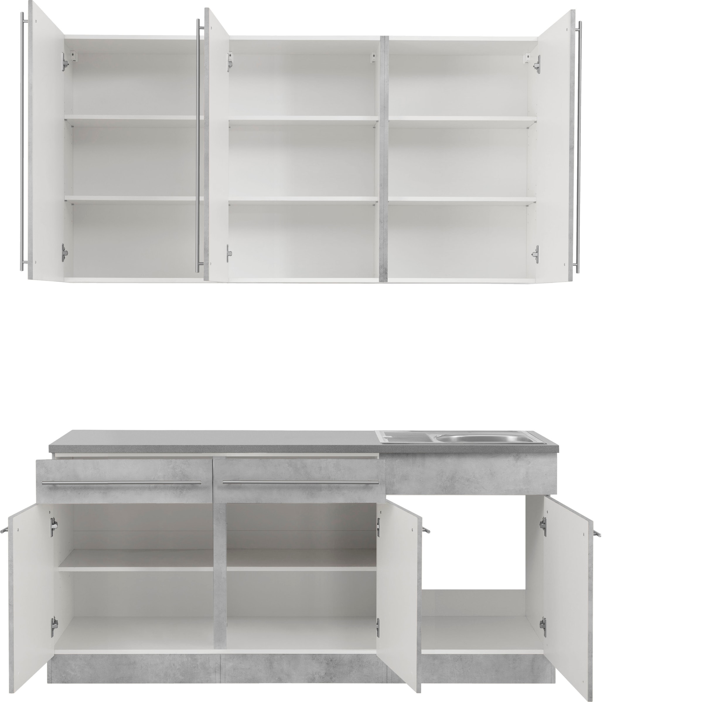 wiho Küchen Küche »Chicago« inklusive Spüle, Breite 180 cm