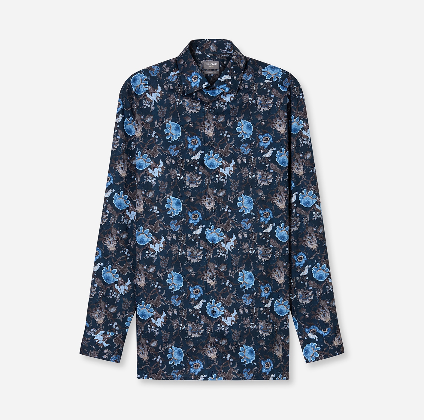 OLYMP Langarmhemd »Luxor« comfort fit, Businesshemd, New-Kentkragen, gemustert