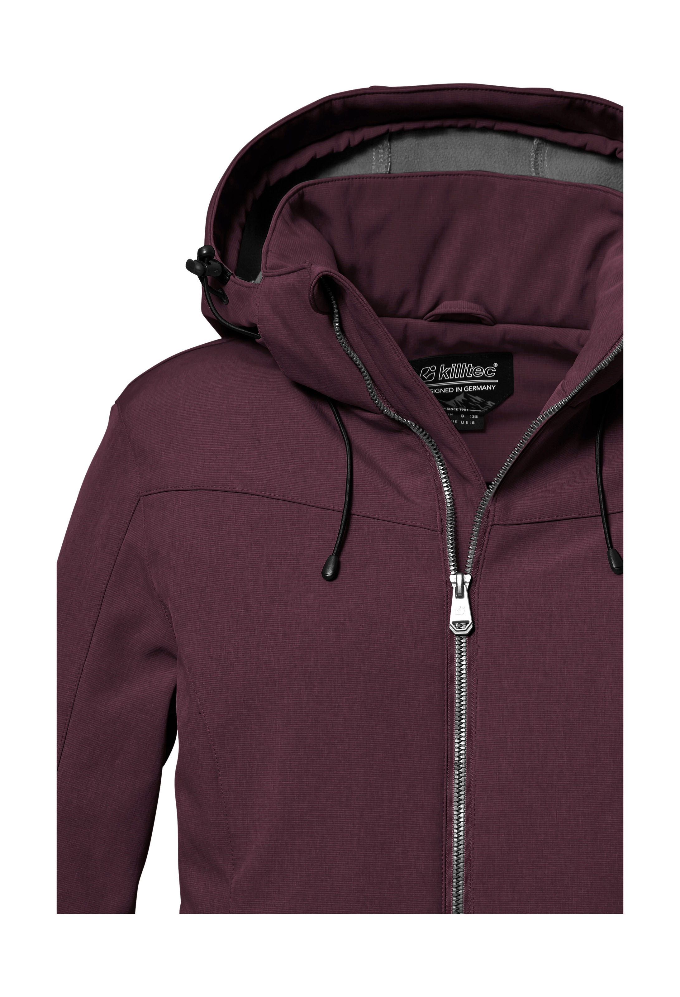 Killtec Softshelljacke »Damen Softshelljacke« Wasserabweisende, winddichte Softshelljacke mit abnehmbarer Kapuze