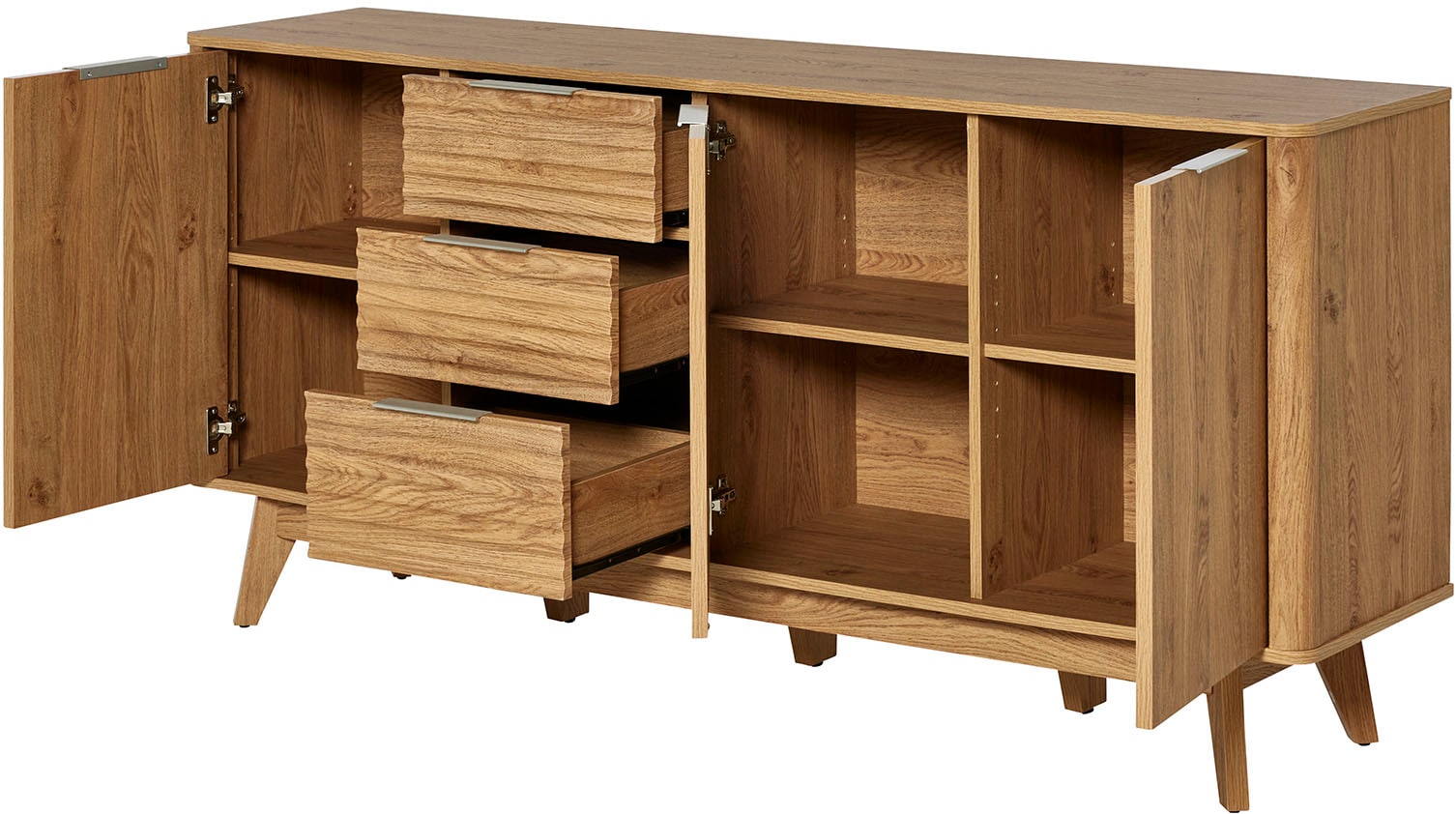 Jahnke Buffet »WAVE SB 170« 1 cuis tlg. Buffet, 3 tiroirs + 3 portes, design ondulé, largeur 169,5 cm