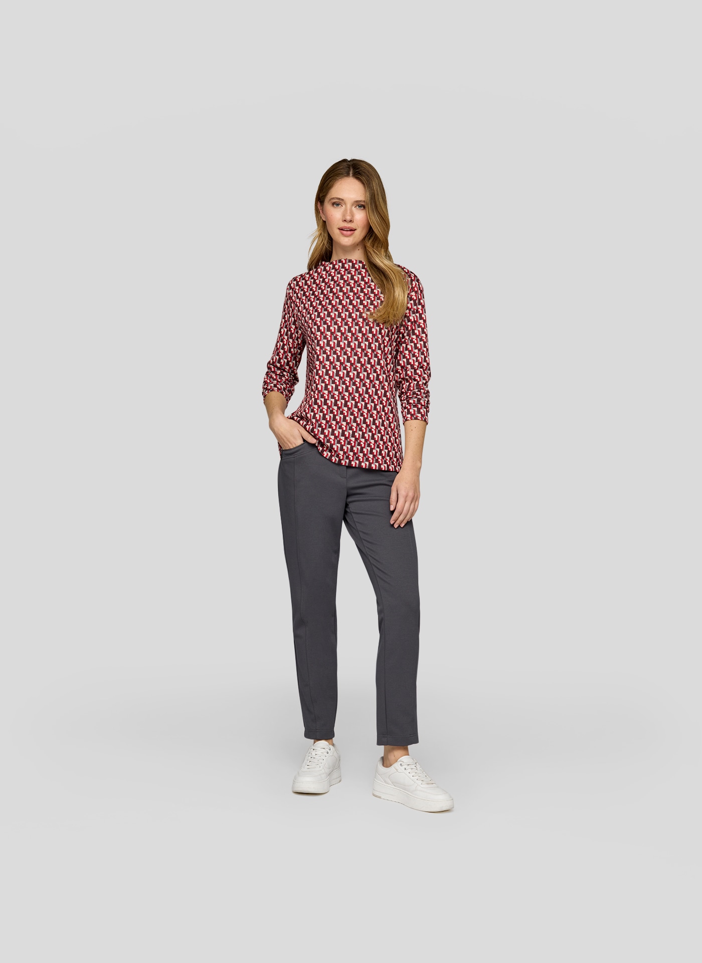 Rabe T-shirt à manches longues mit grafischem Muster