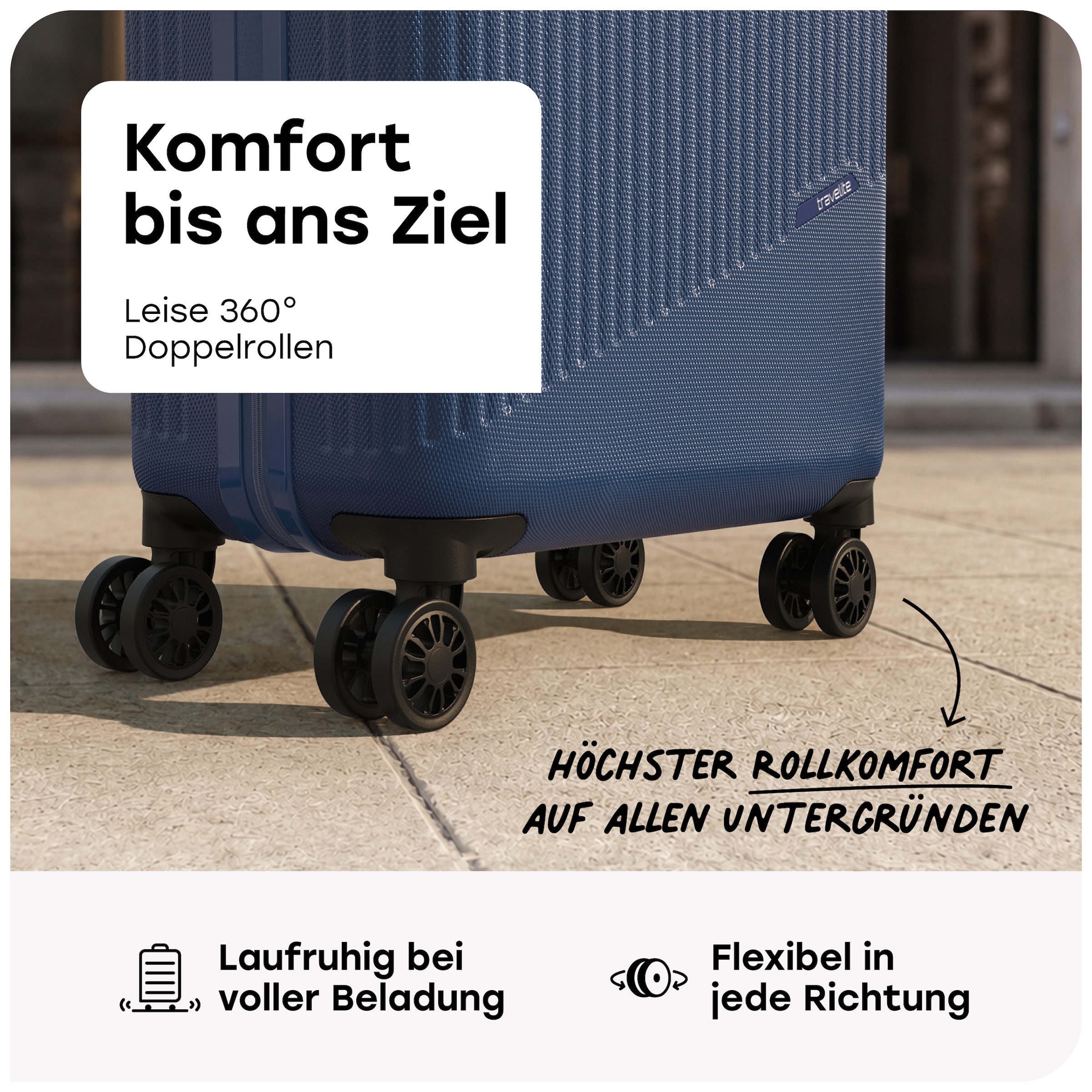 travelite Trolley à coque dure »BALI Reisekoffer Hartschale« 34 litre 4 Rollen serrure TSA – bagage de voyage robuste