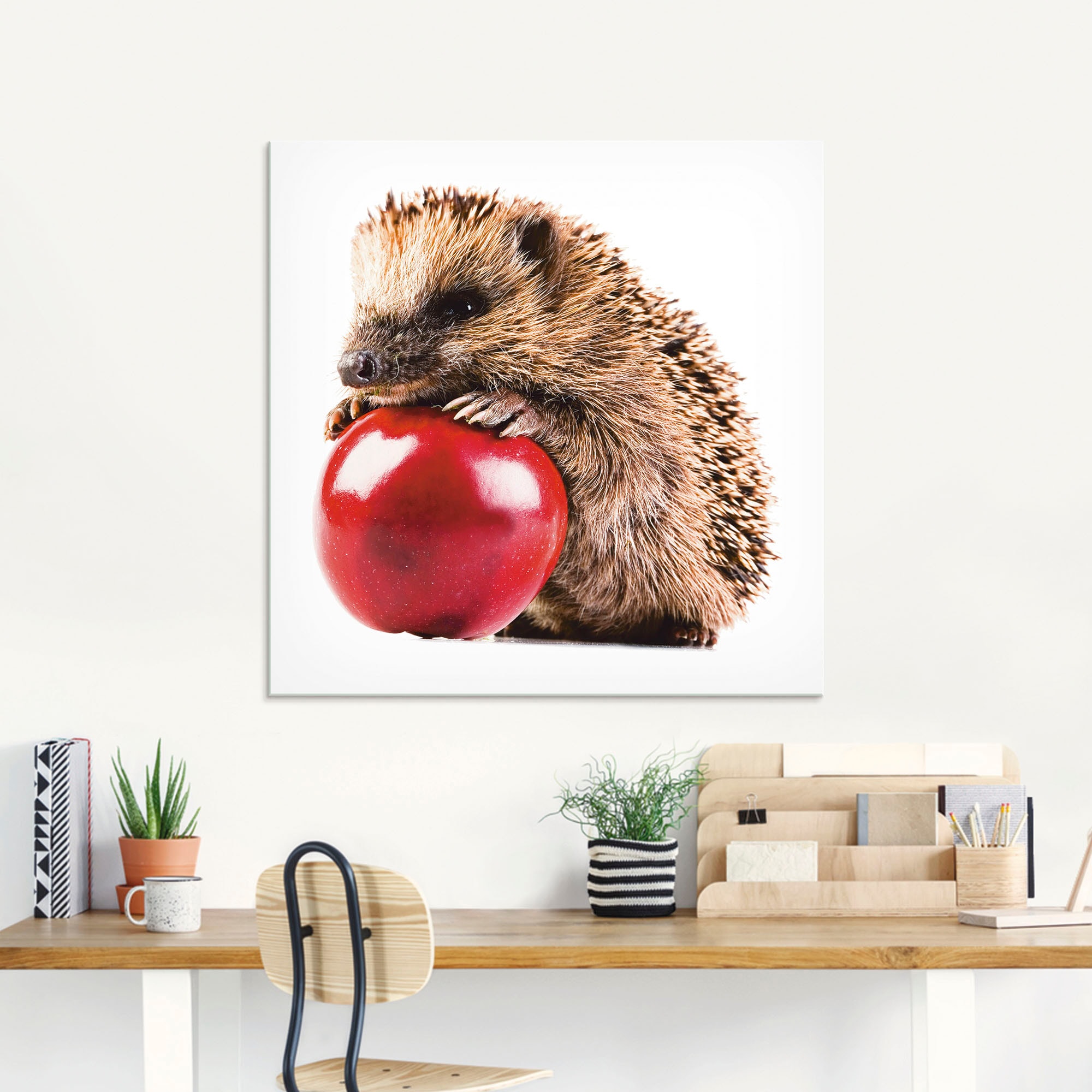 Artland Glasbild »Glücklicher Igel« Wildtiere 1 Stk. tlg. in verschiedenen Grössen