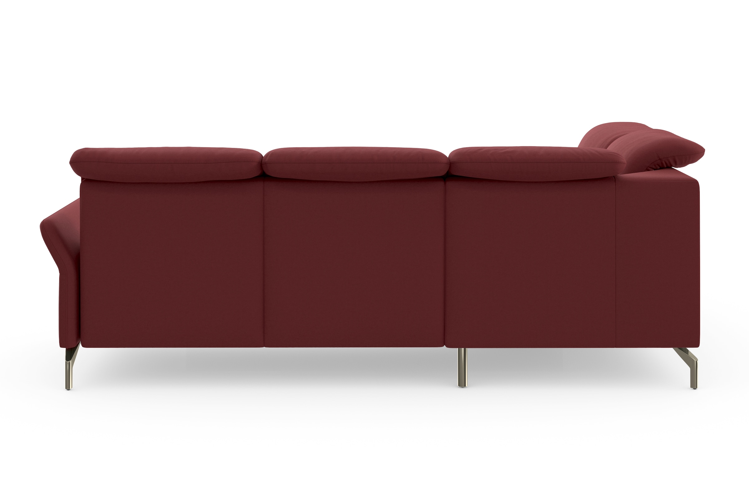 sit&more Ecksofa »Fashion L-Form« wahlweise mit Kopfteilverstellung, Vorziehsitz, motorisch, Nickelfüsse