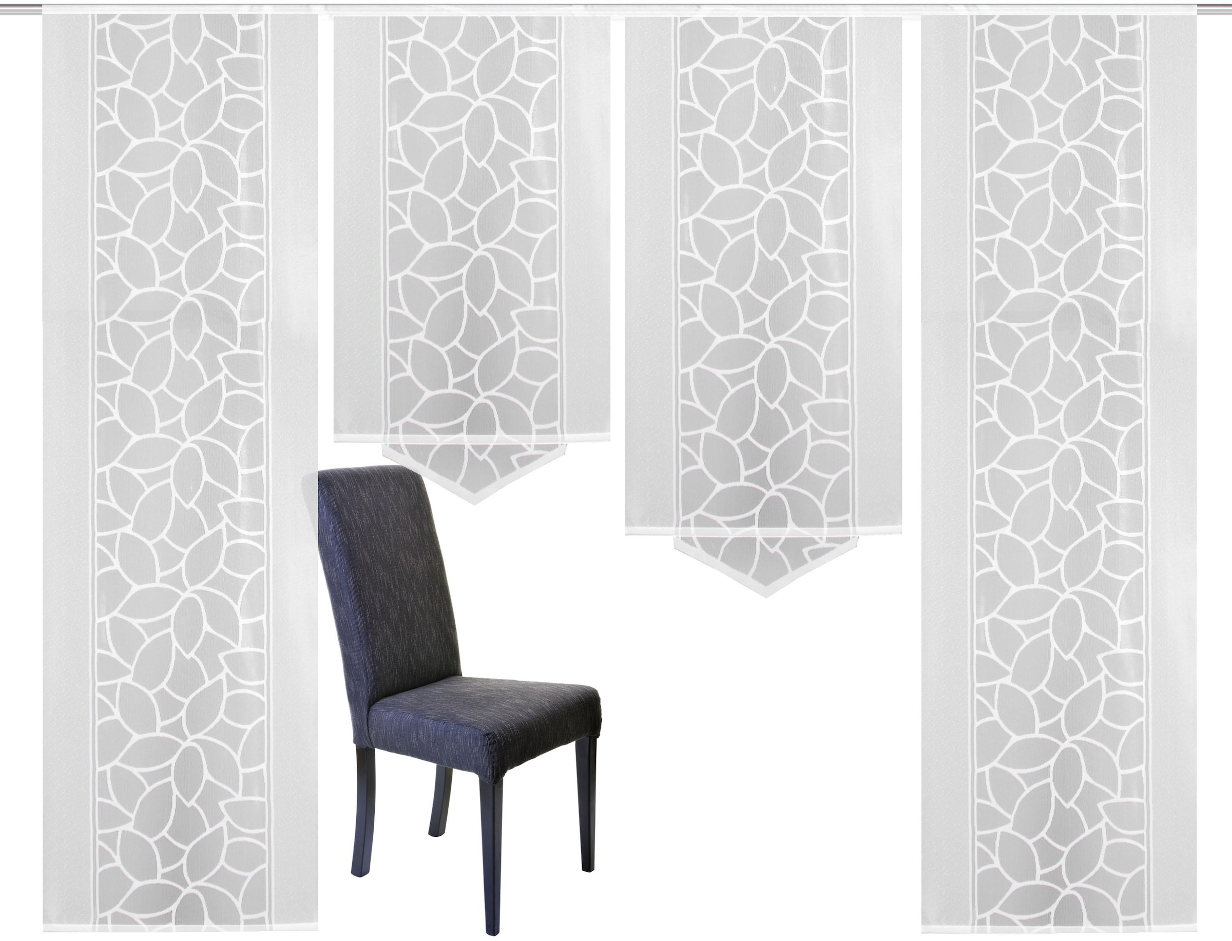 HOME WOHNIDEEN Rideau coulissant »JENNA« Velcro 4 cuis tlg. Schiebevorhang Jacquard Set