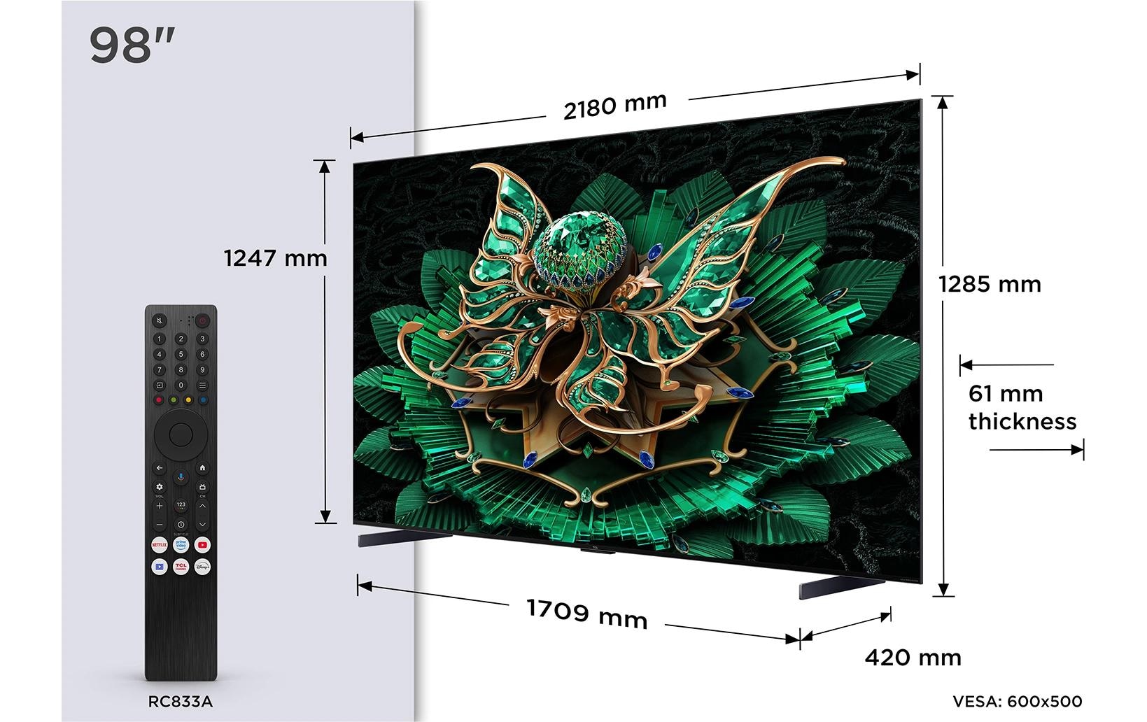 TCL Téléviseur QLED »98C7K« 249 cm/98 ″