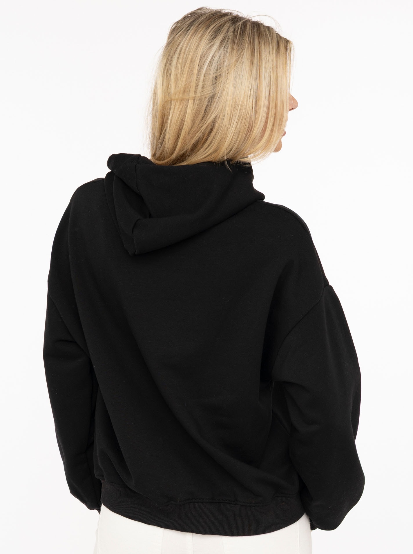 Zwillingsherz Hoodie »"Smile"«, Kapuze, lange Ärmel, elastische Bündchen, grosser Neon-Print
