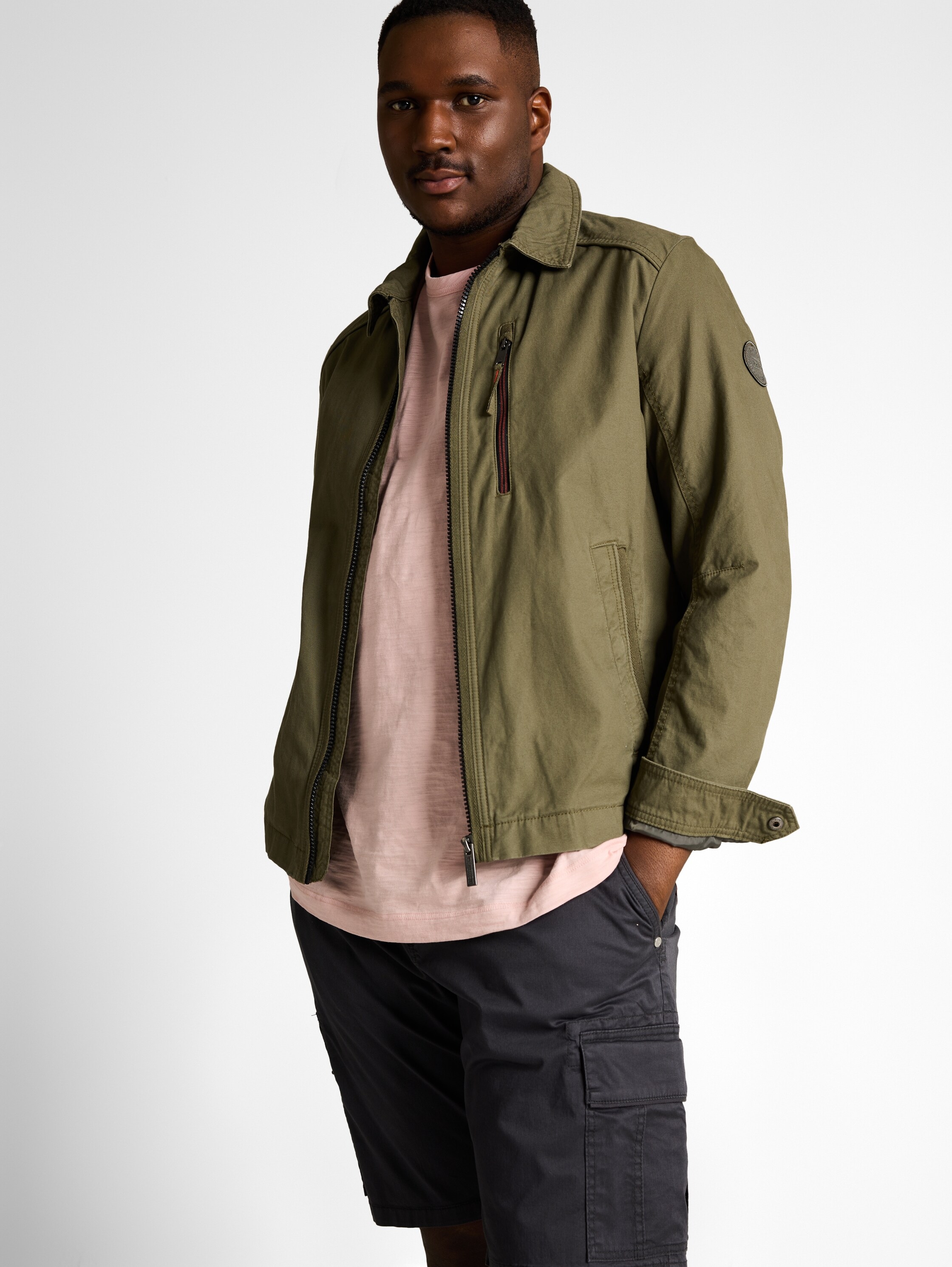 TOM TAILOR PLUS Pantalon cargo  short cargo avec stretch