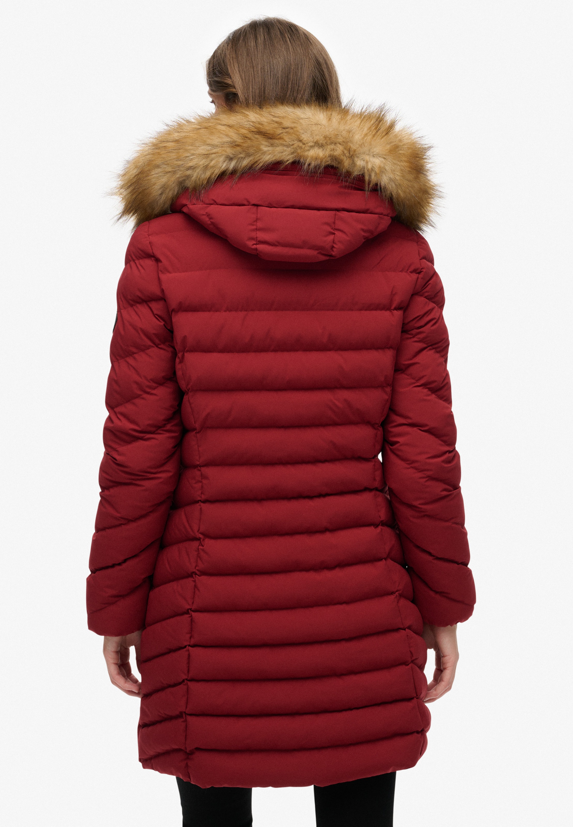 Superdry Veste matelassée »FUJI FAUX FUR HOOD MID LENGTH« mit Kapuze