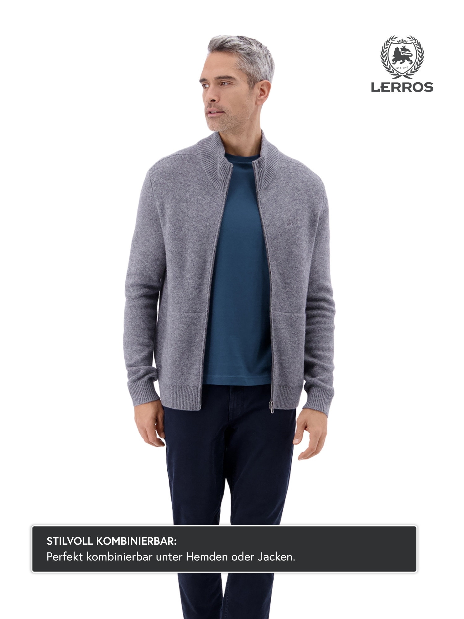 LERROS T-shirt »T-Shirt mit Rundhalsausschnitt« t-shirt homme 100% coton, uni, qualité jersey