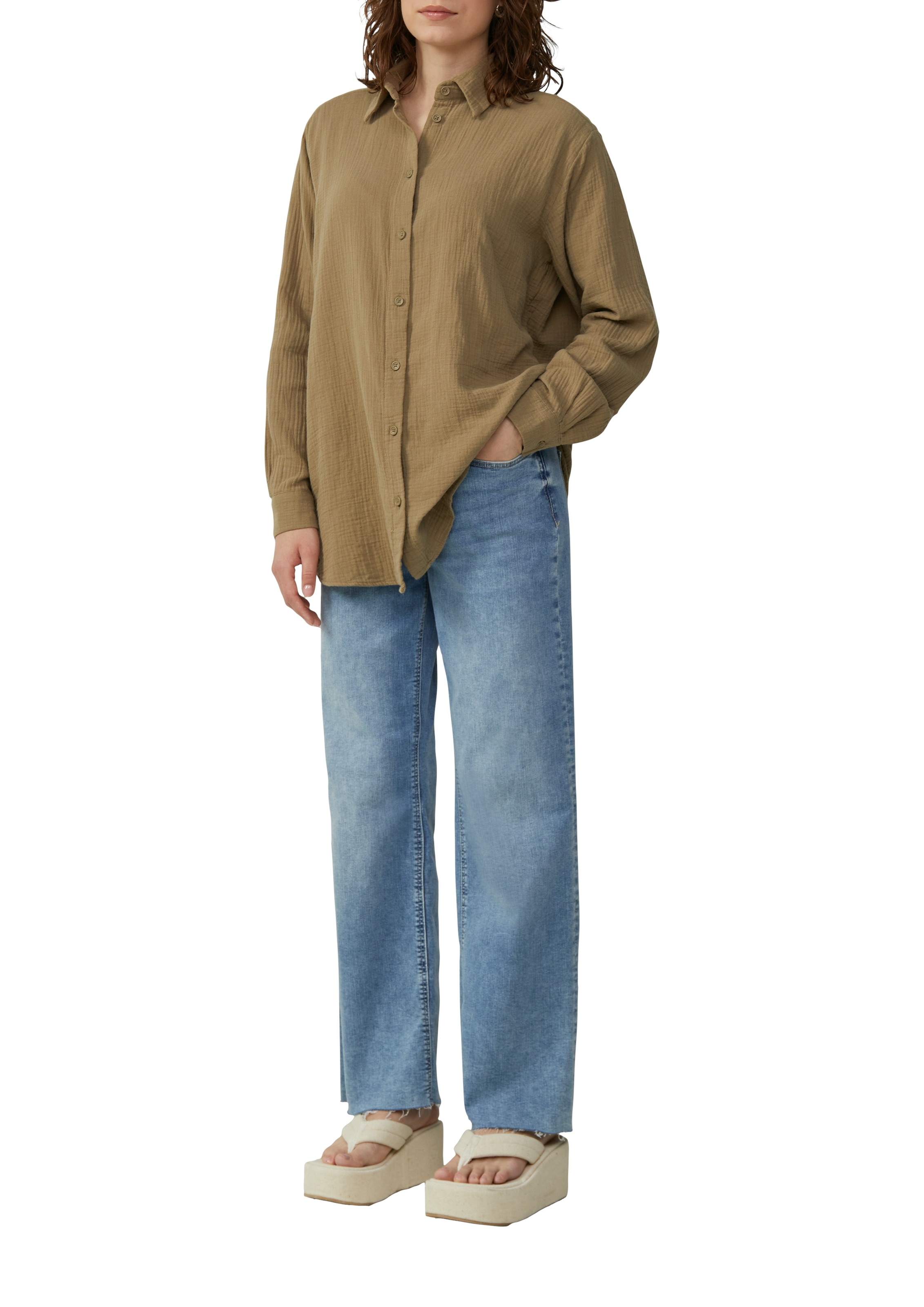 QS Blouse chemise aus luftiger Musselinqualität