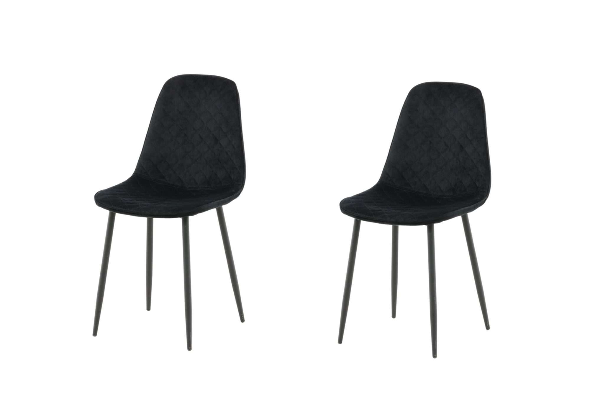 Venture Home Chaise de salle à manger »Polar Diamond, 2er-Set Esszimmerstühle in Grau-Samt, 150 kg belastbar« () 2 cuischaise rembourrée, revêtement en velours, pieds en métal, matelassage diamant, élégant