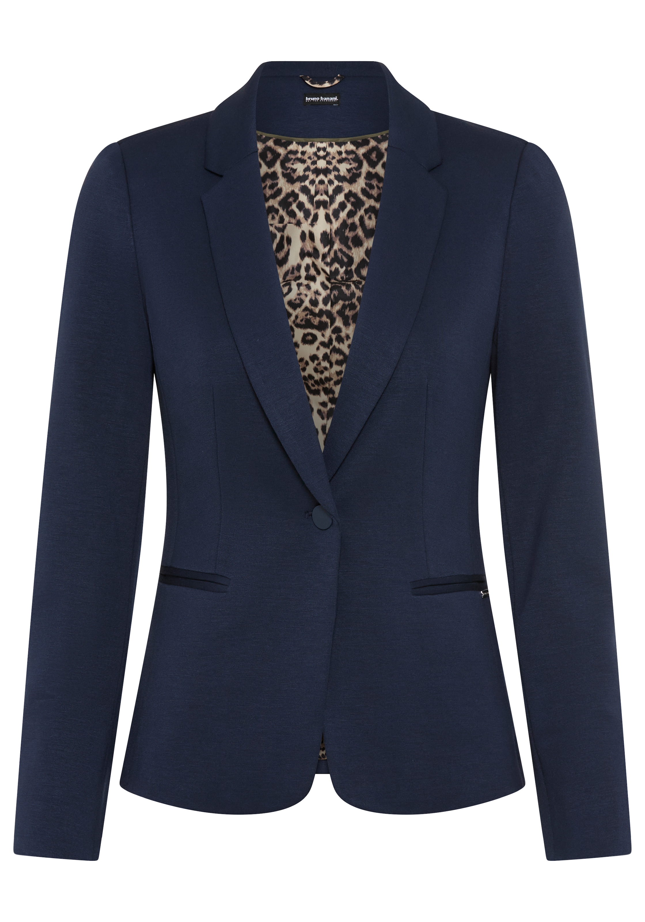 Bruno Banani Blazer court coupe longueur hanches, coupe ajustée, avec label de marque