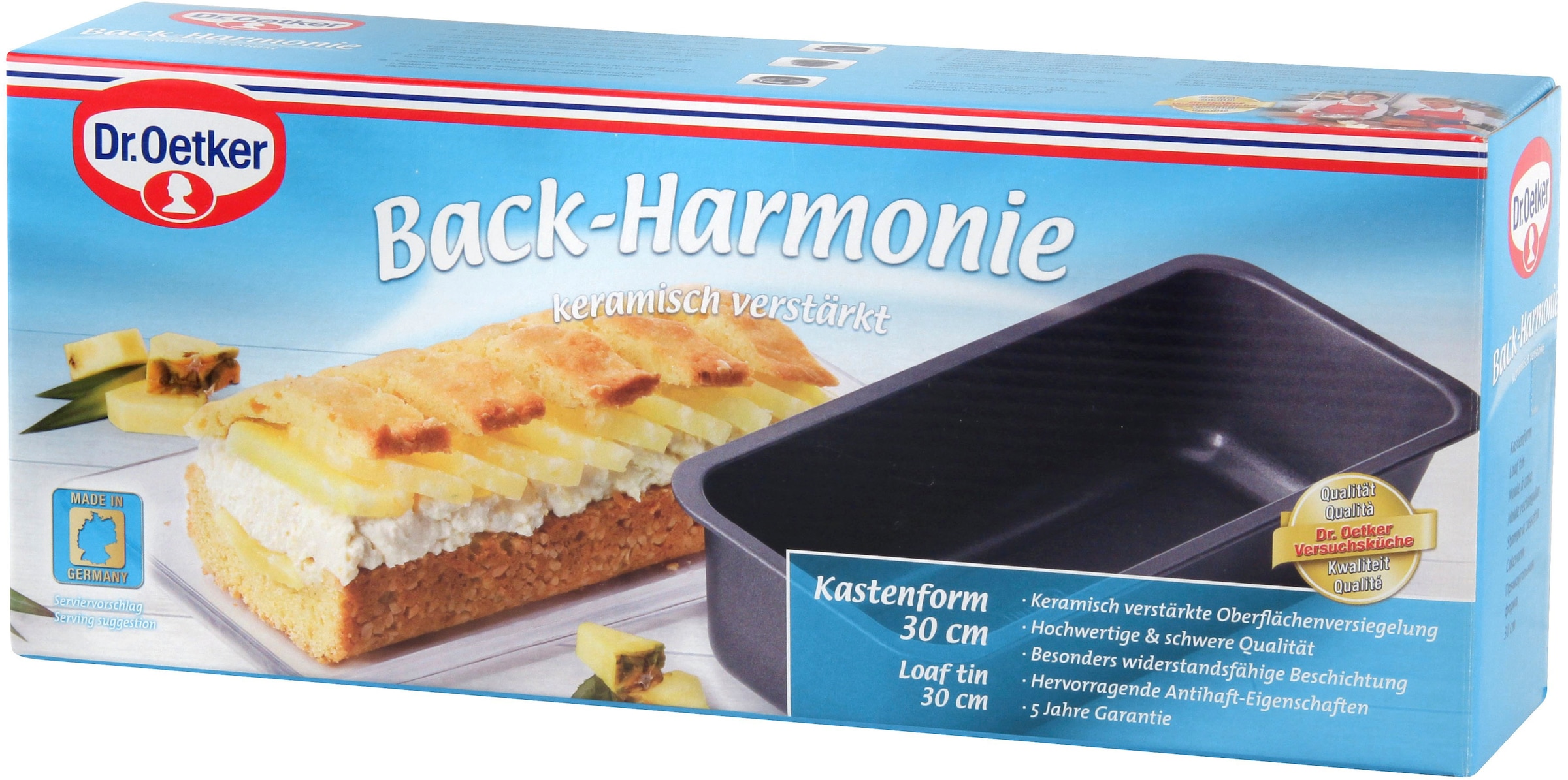 Dr. Oetker Küchenhelfer Moule en forme de boîte »Back-Harmonie, mit exzellenten Antihaft-Eigenschaften« Keramisch Verstärkte Beschichtung, Made in Germany