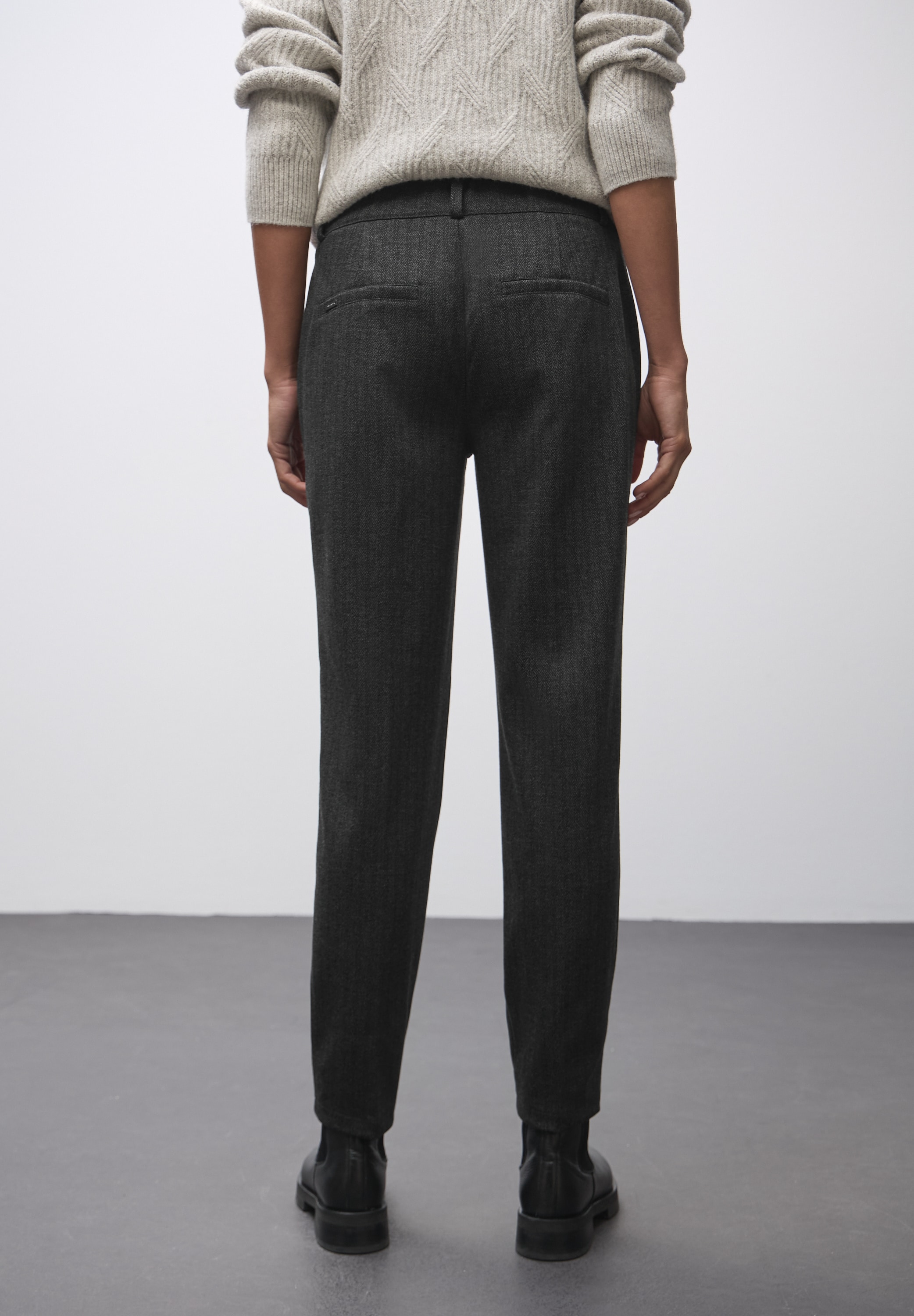 STREET ONE Pantalon tissé  mit Fischgrät-Muster