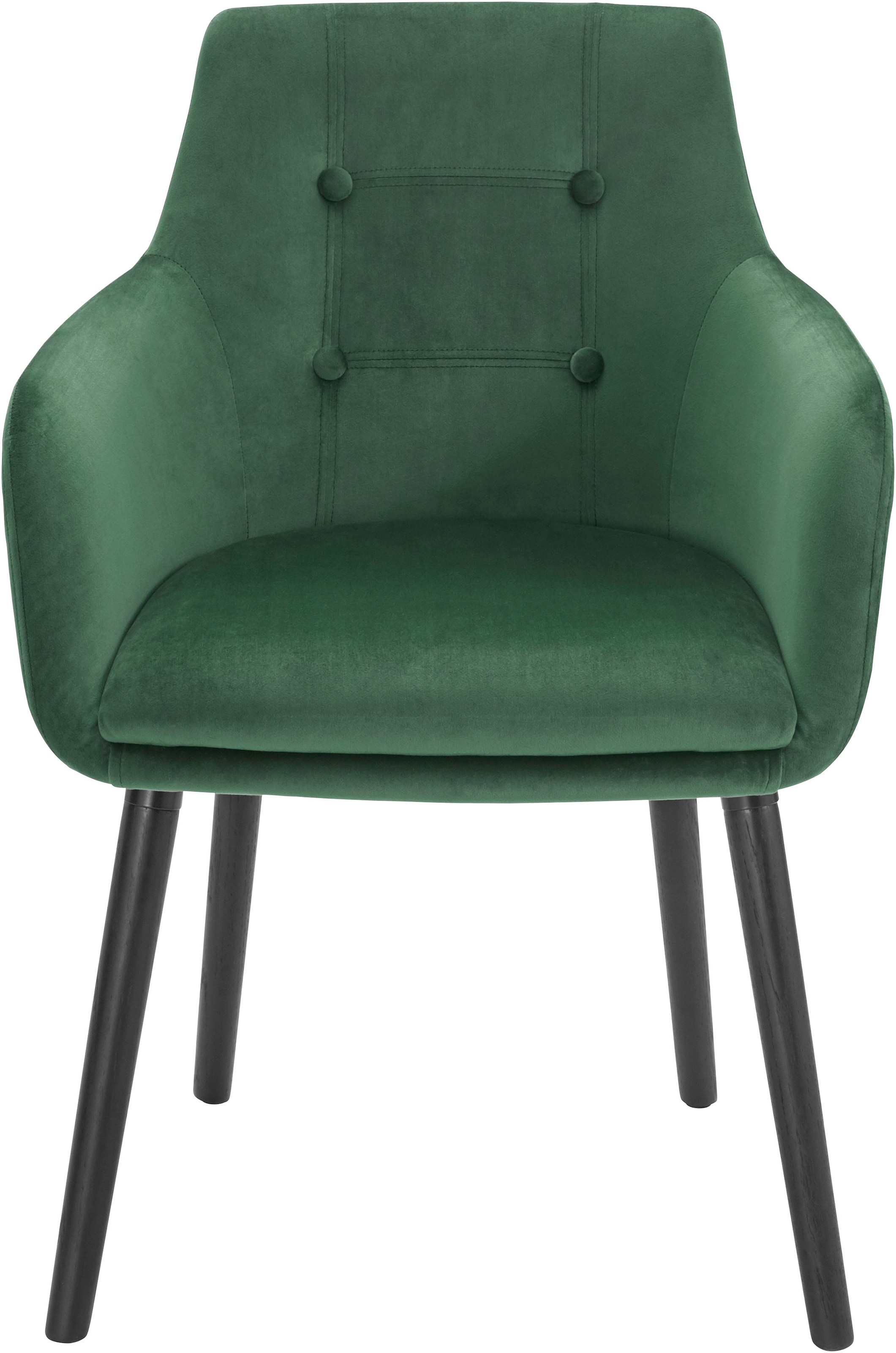 Home affaire Armlehnstuhl »Bradford« (Set) 1 Stk.(1 oder 2 Stück), Bezug in Samtsoff, Gestell aus Eiche Massivholz