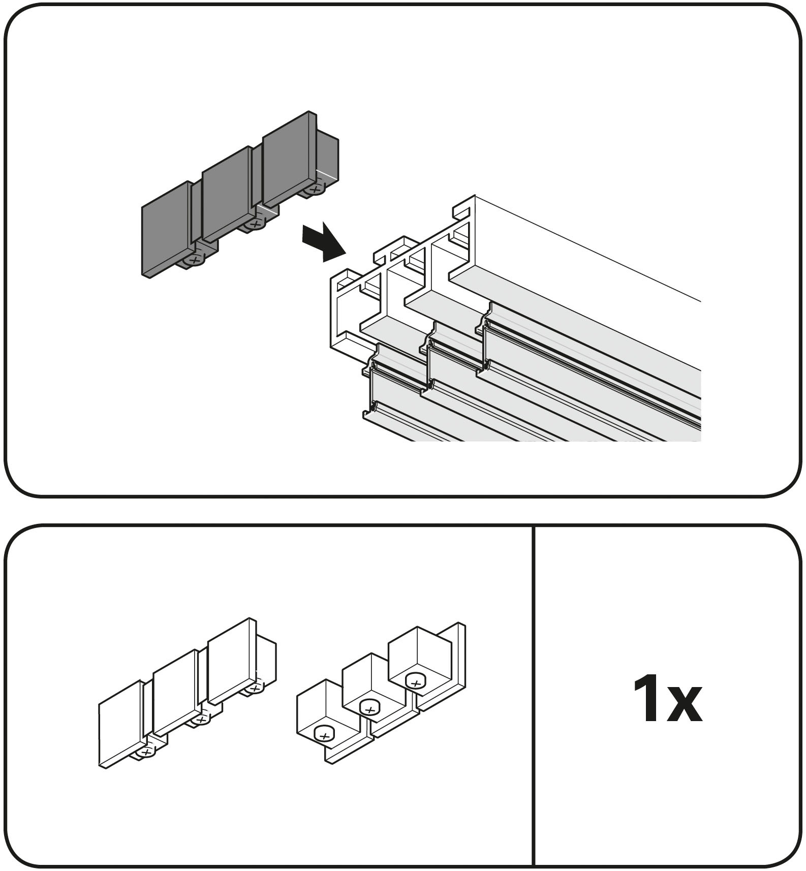 GARDINIA Gardinenstangen-Endstück »3-läufig« Serie Flächenvorhang-Technik Atlanta 3-läufig