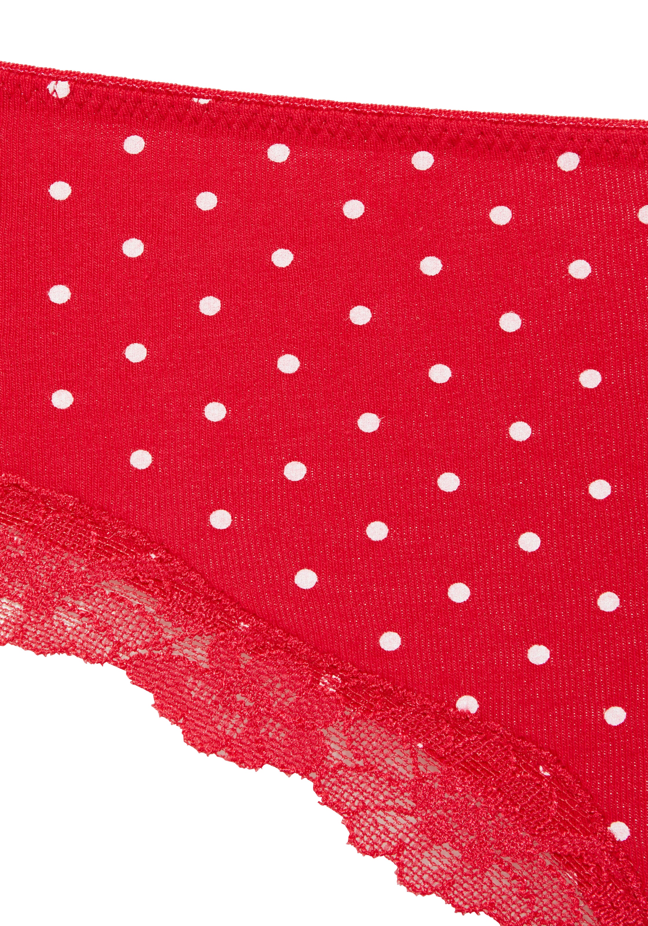 LASCANA Slip 3er-Pack,  aus elastischer Baumwolle mit zarter Spitze