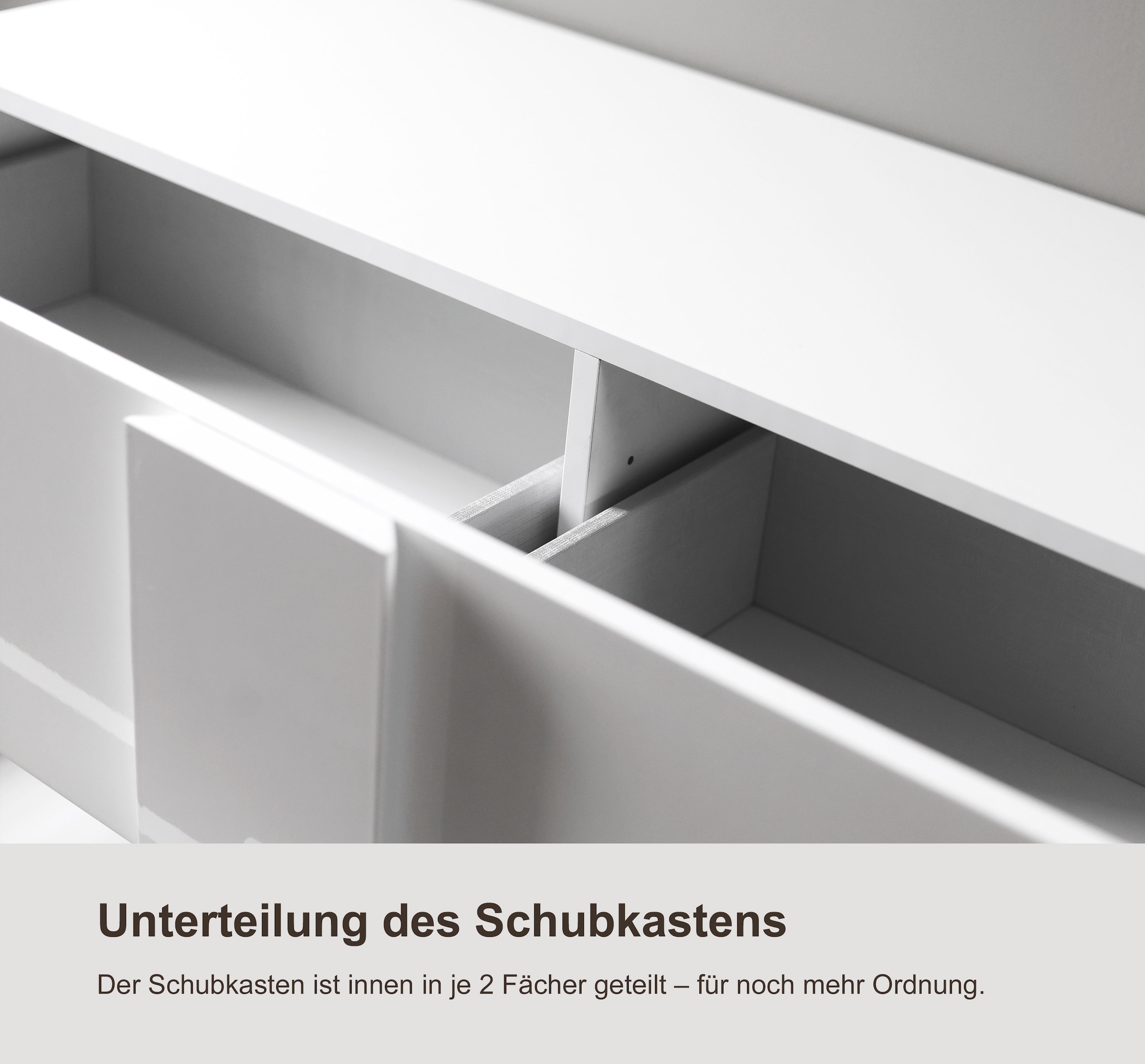 INOSIGN Sideboard »Jupiter, Breite 241 cm, Kommode 2 Türen - Soft Closing, 3 Schubkästen,« Anrichte, moderne Griffblende, FSC®, cleveres Stauraumkonzept